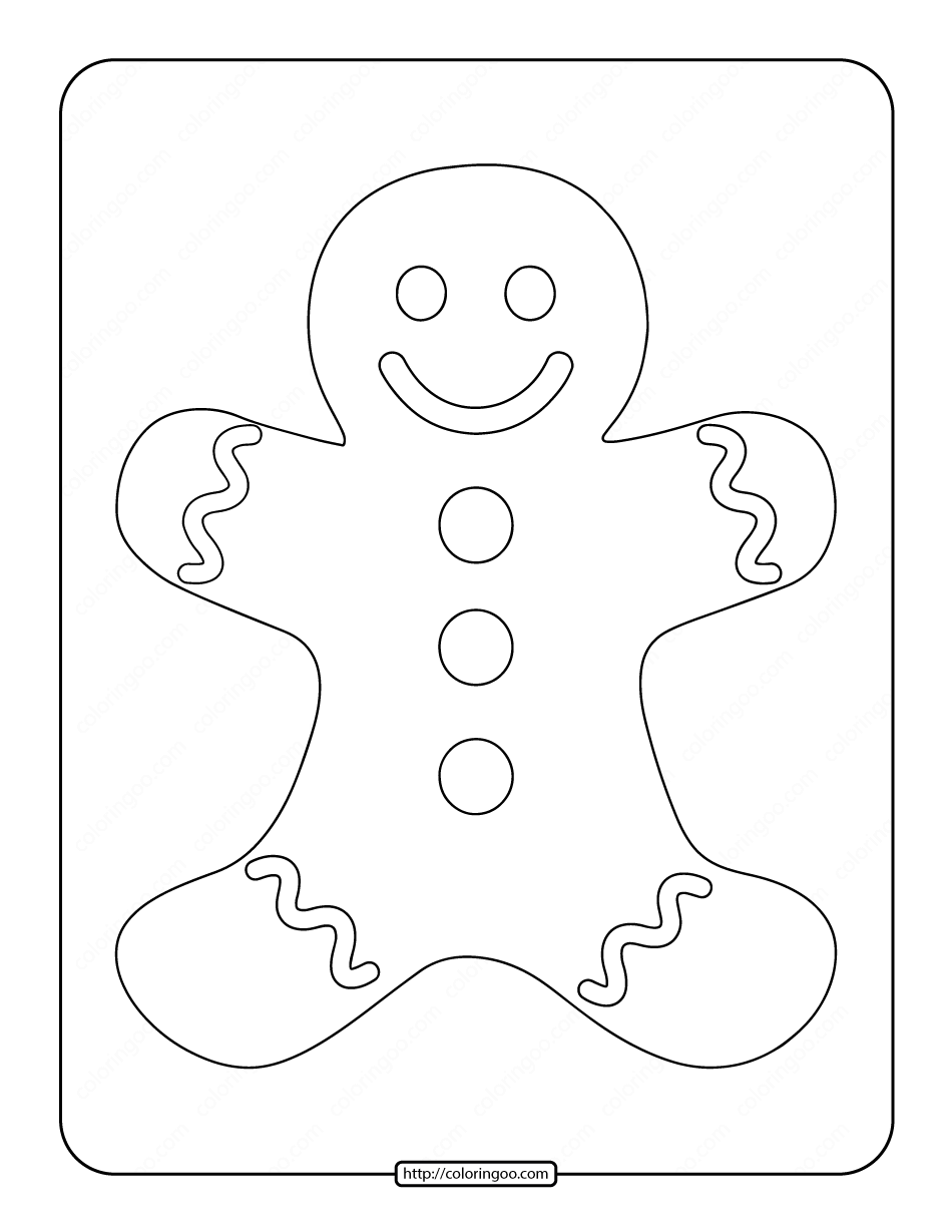 Printable Gingerbread Man Coloring Page