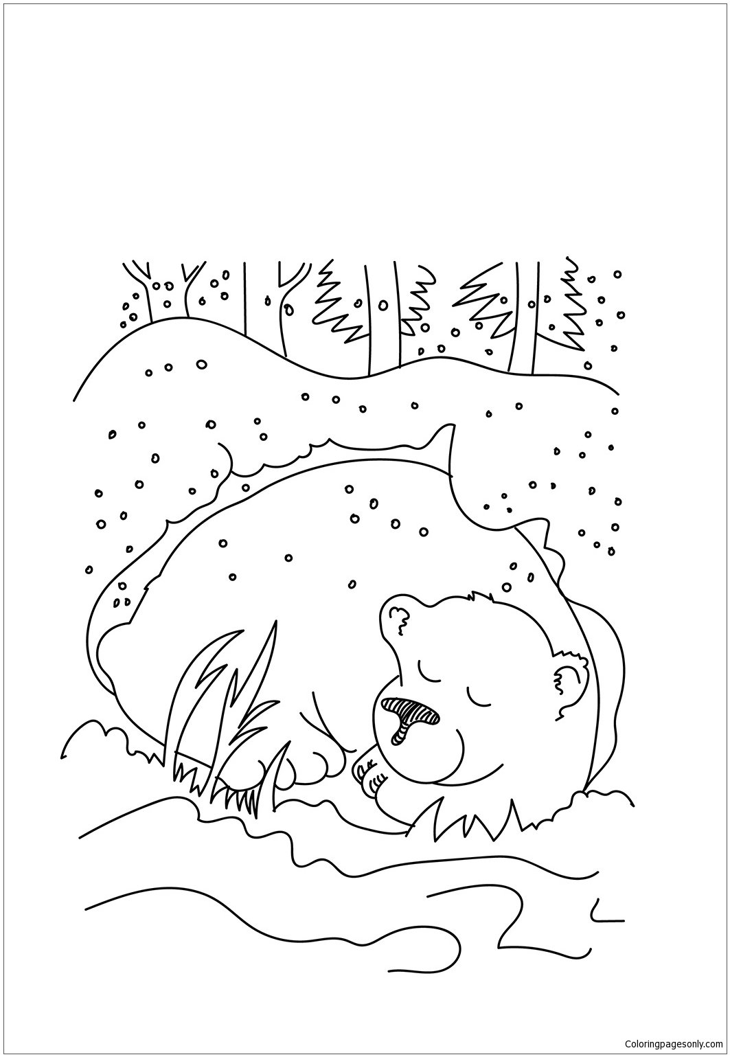 Printable Hibernation Coloring Pages