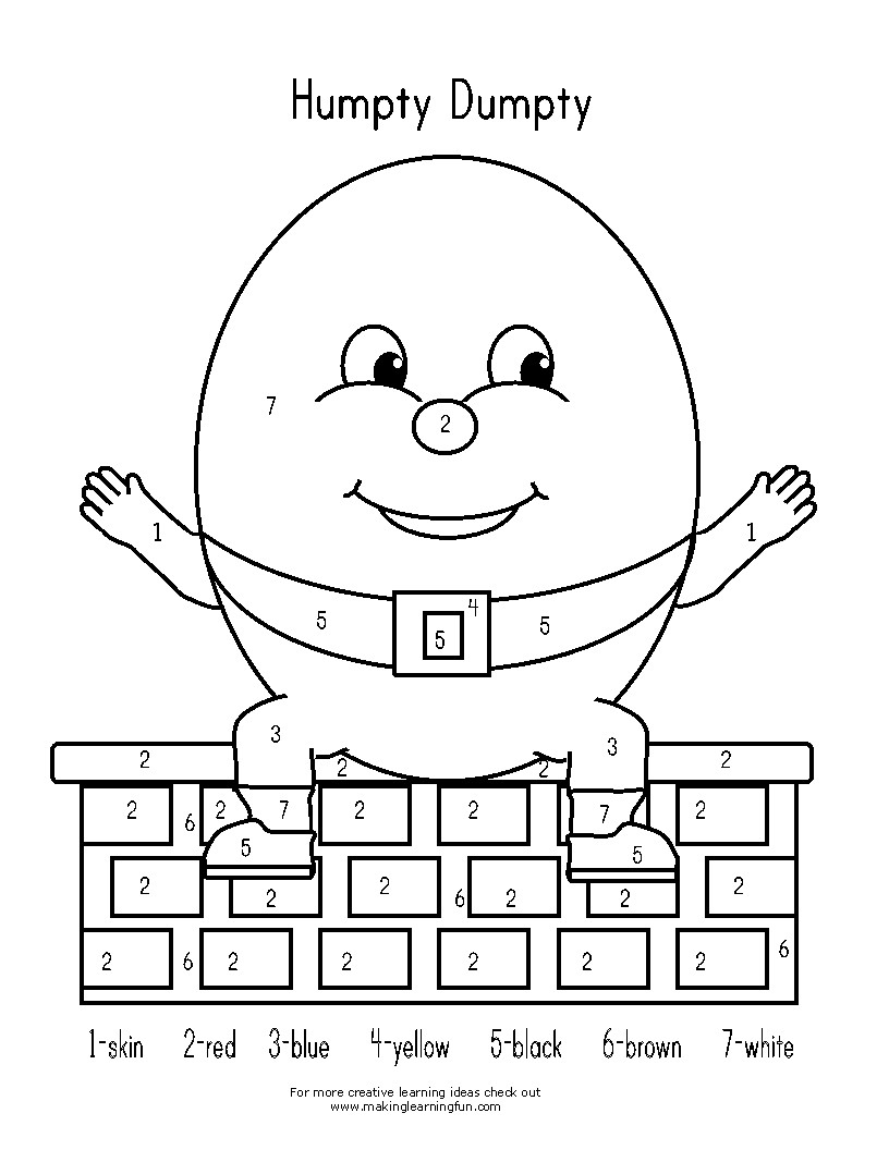 Printable Humpty Dumpty Coloring Pages