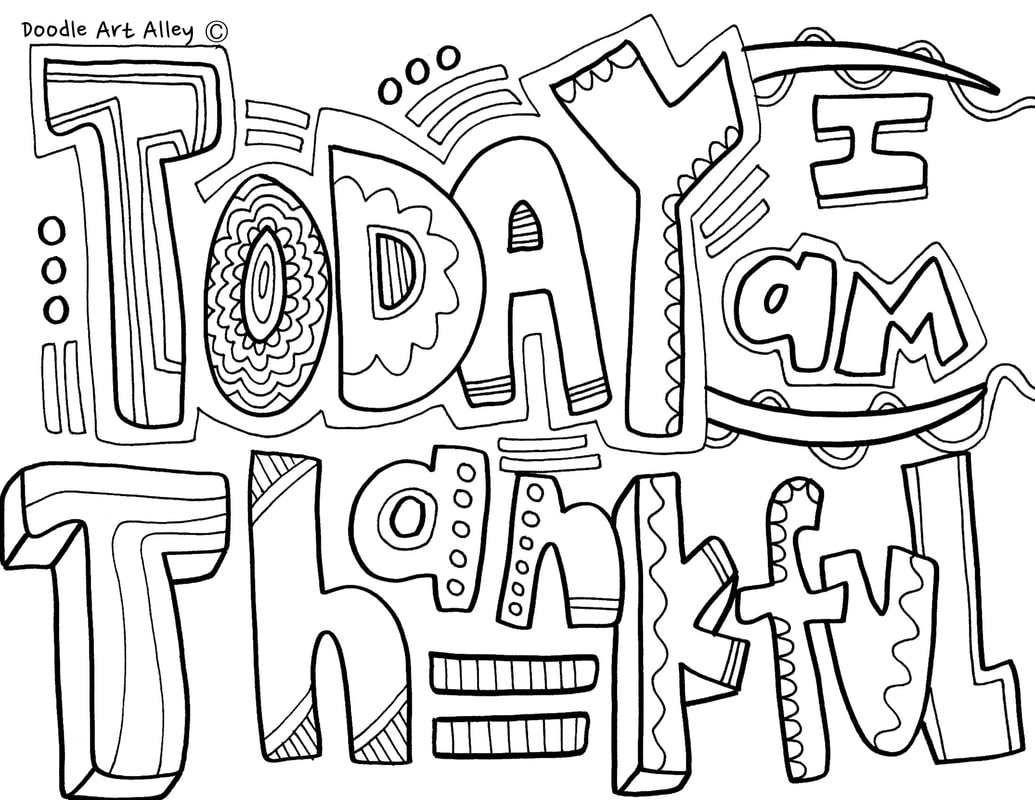 Printable I Am Thankful For Coloring Pages
