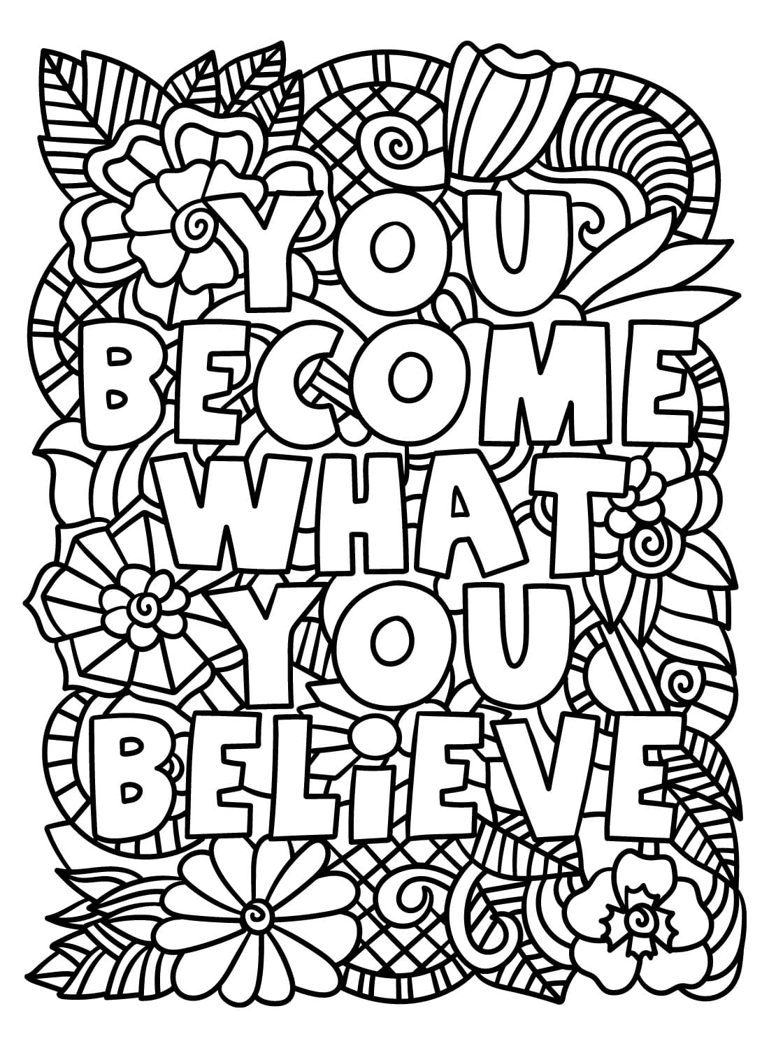 Printable Inspirational Quotes Coloring Page Download Print Or Color Online For Free