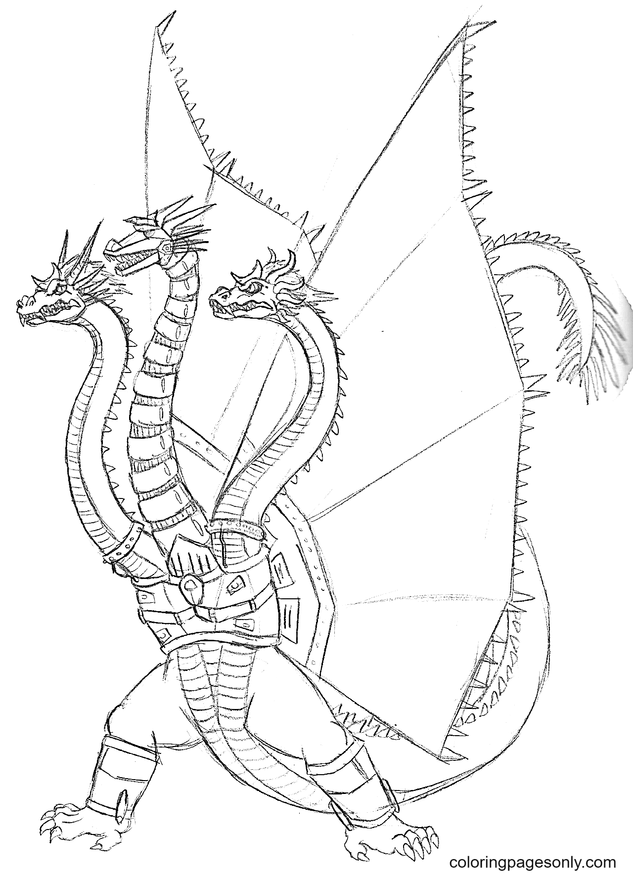 Printable King Ghidorah Coloring Pages Printable Word Searches