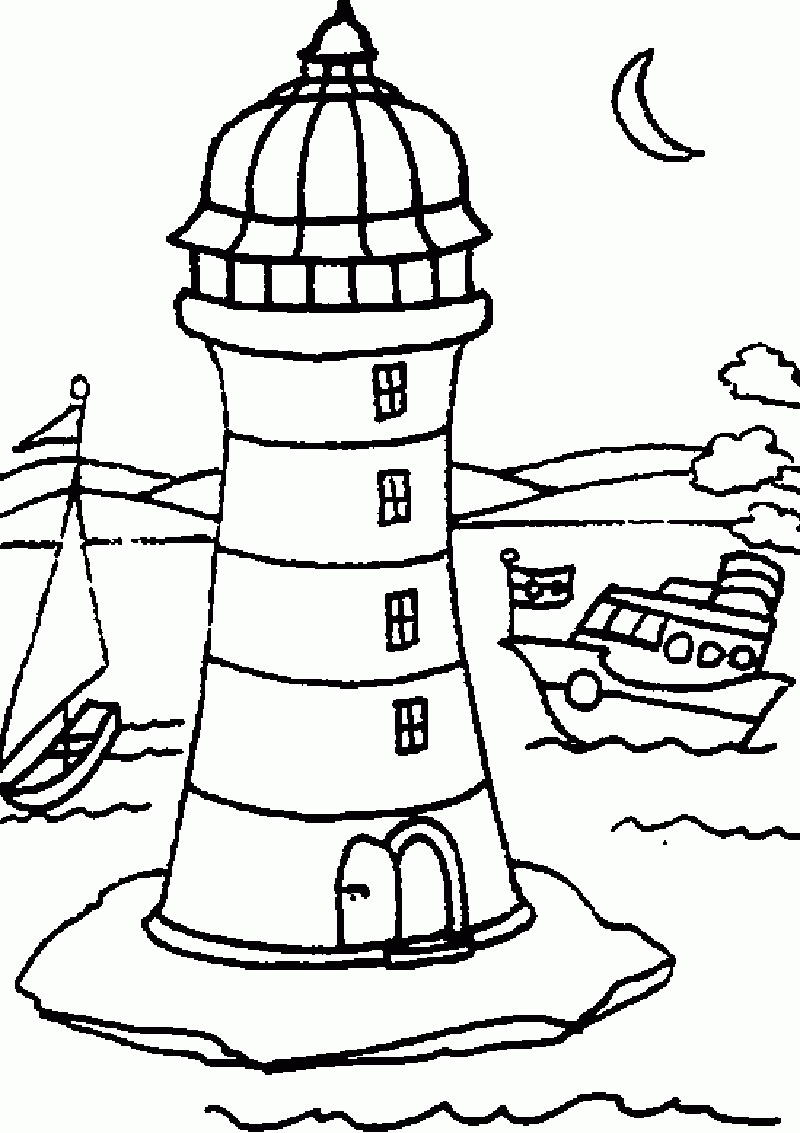 Printable Lighthouse Coloring Pages For Adults Sketch Coloring Page