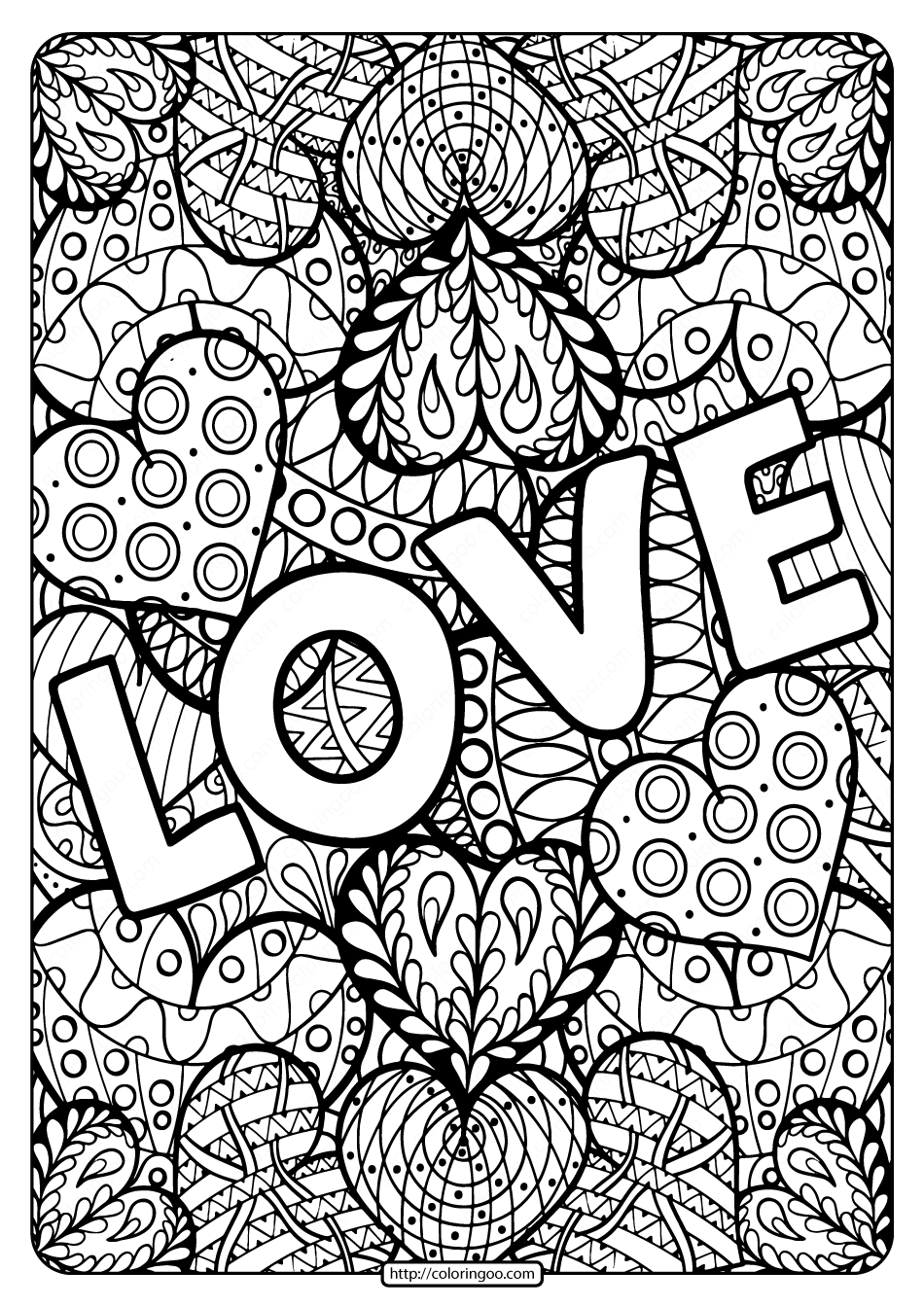 Printable Love Coloring Pages Printable Word Searches