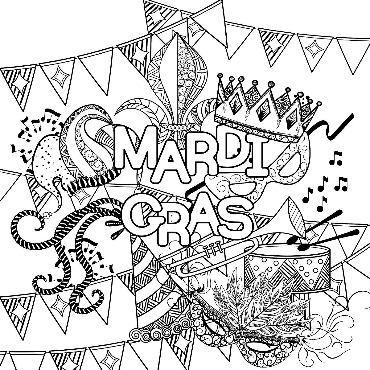 Printable Mardi Gras Coloring Pages