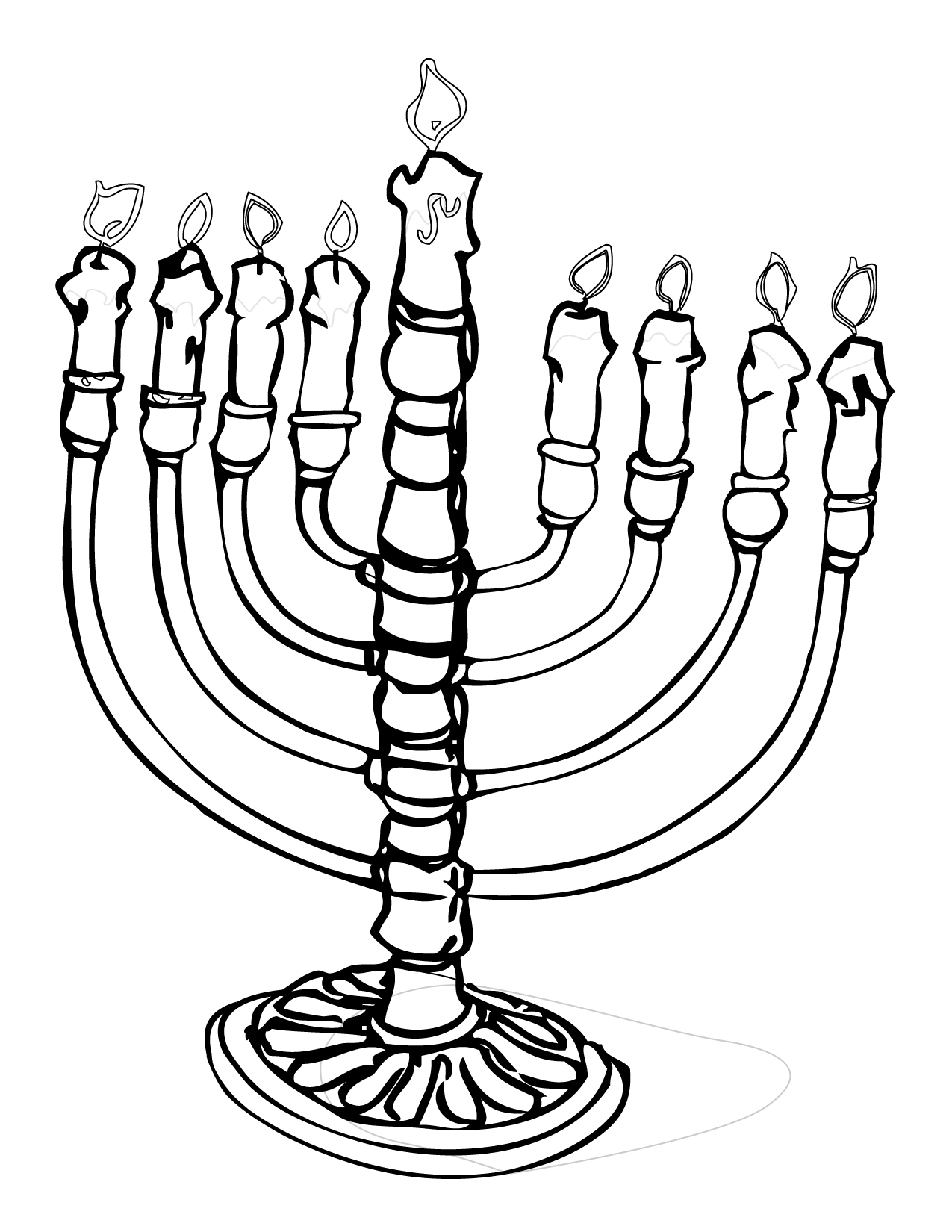Printable Menorah Coloring Page Printable Word Searches