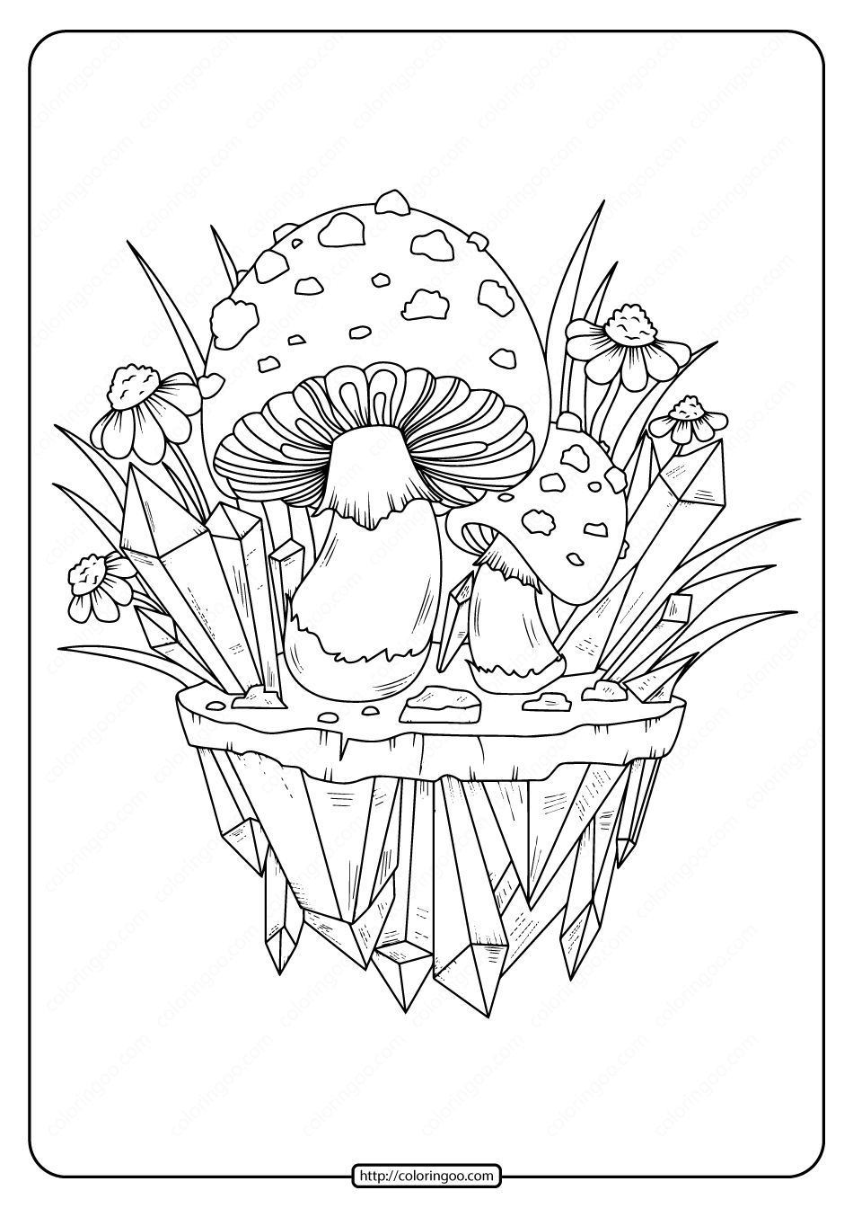 Mushroom Coloring Page