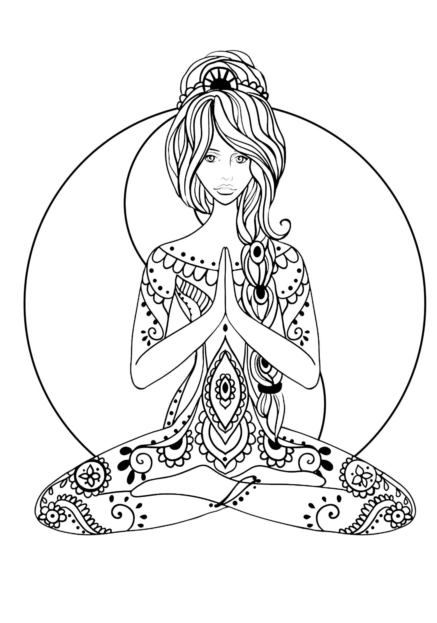 Namaste Printable Coloring Pages