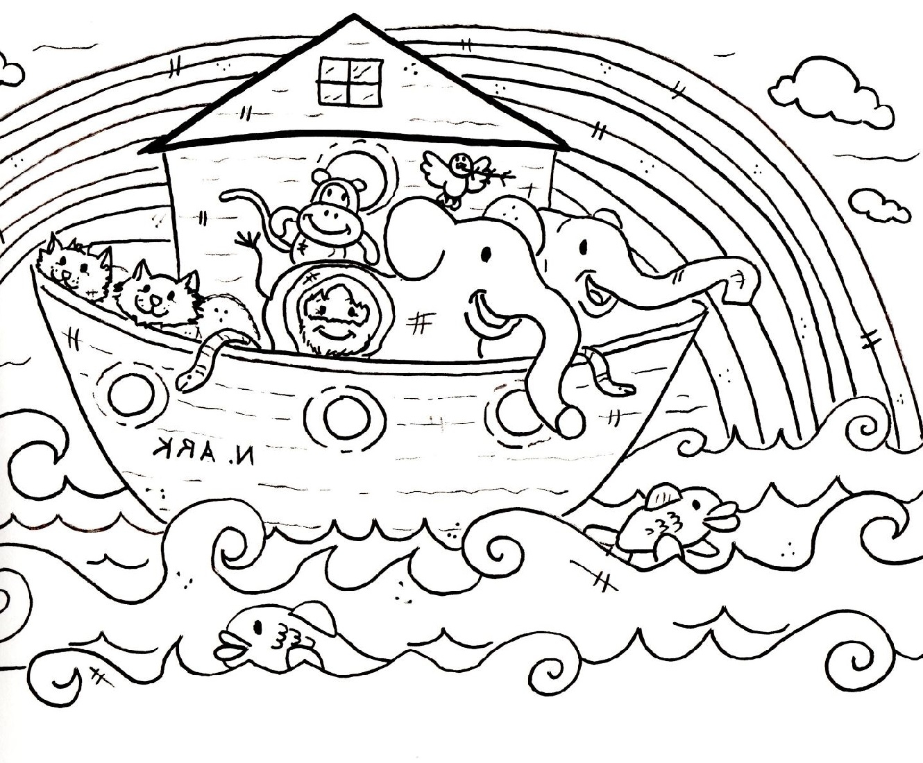 Printable Noah S Ark Coloring Page