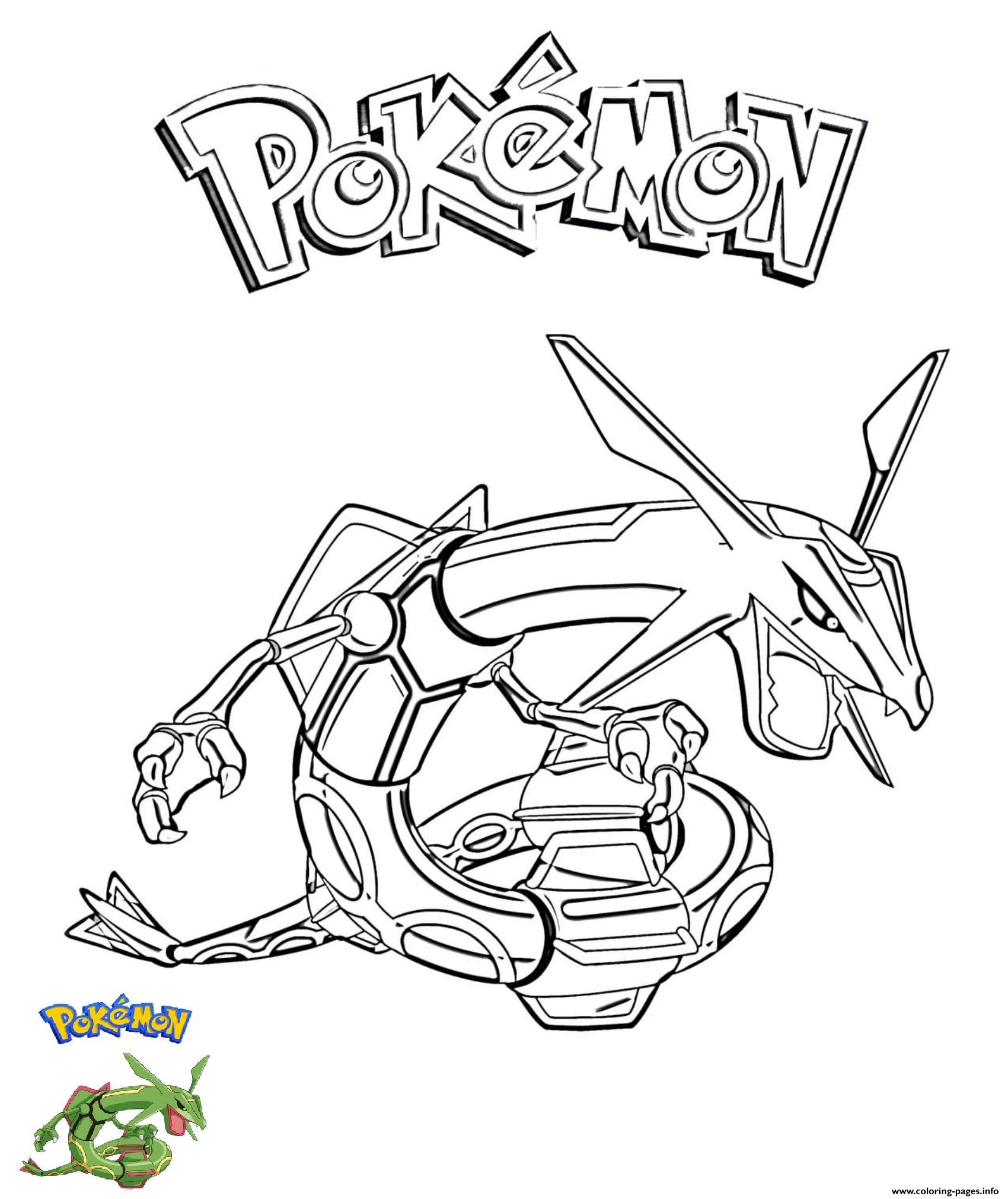 Printable Rayquaza Coloring Pages Anime Coloring Pages