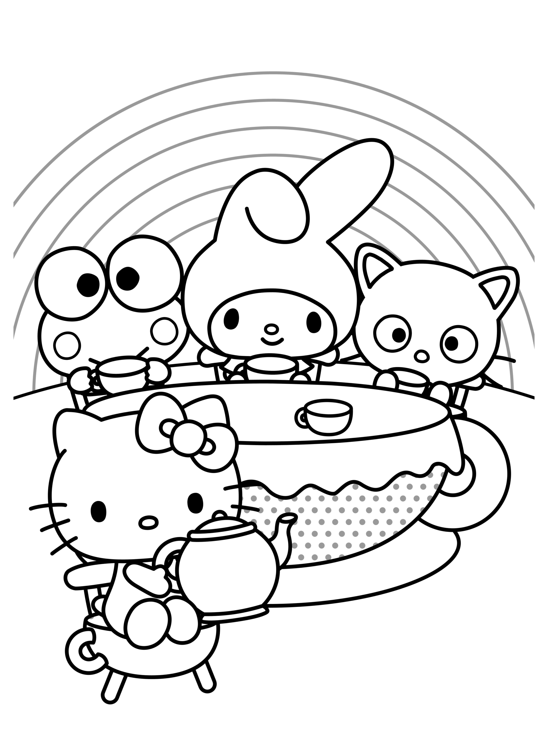 Printable Sanrio Coloring Pages Pdf Coloringfolder