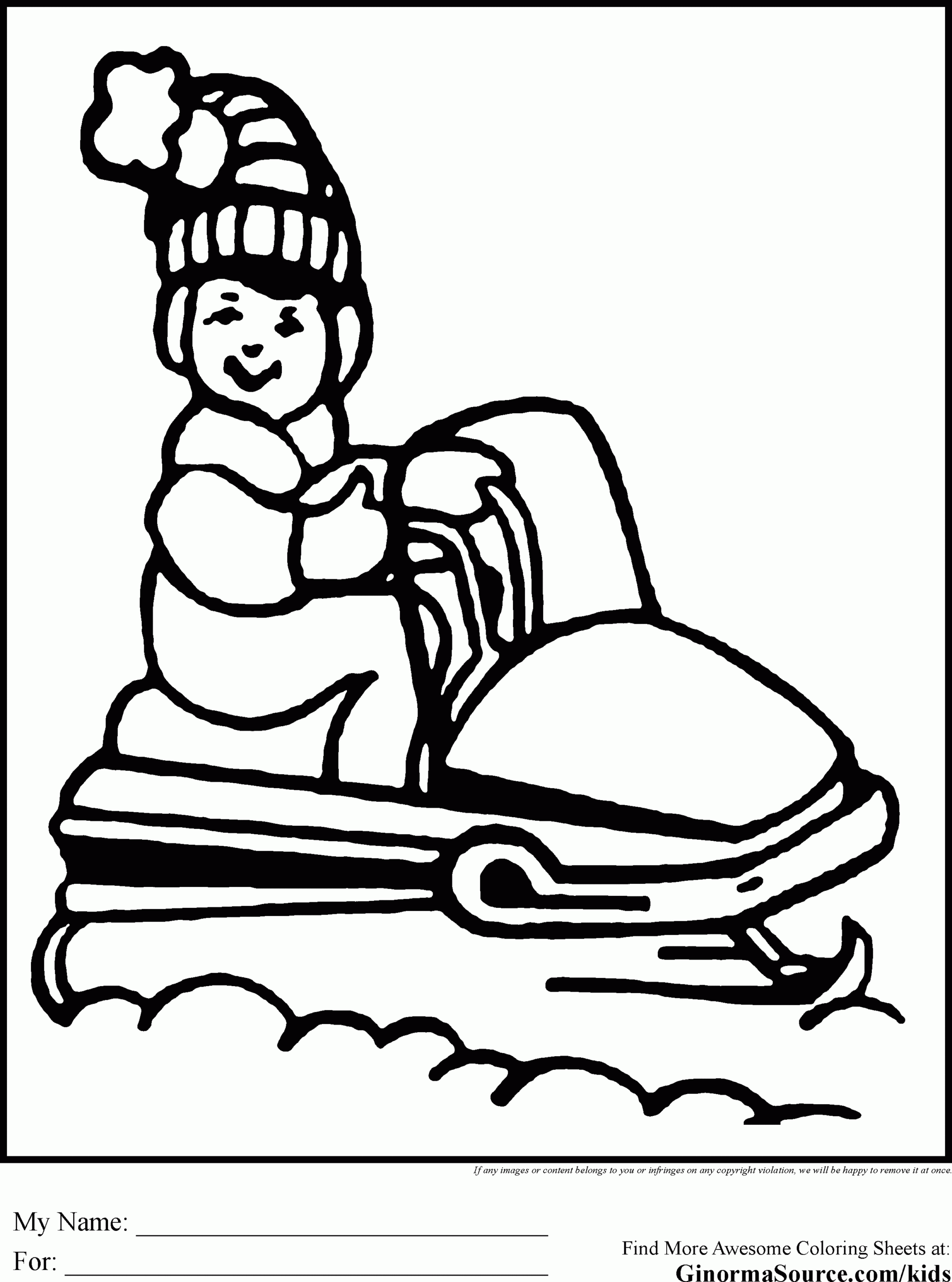 Printable Snowmobile Coloring Pages