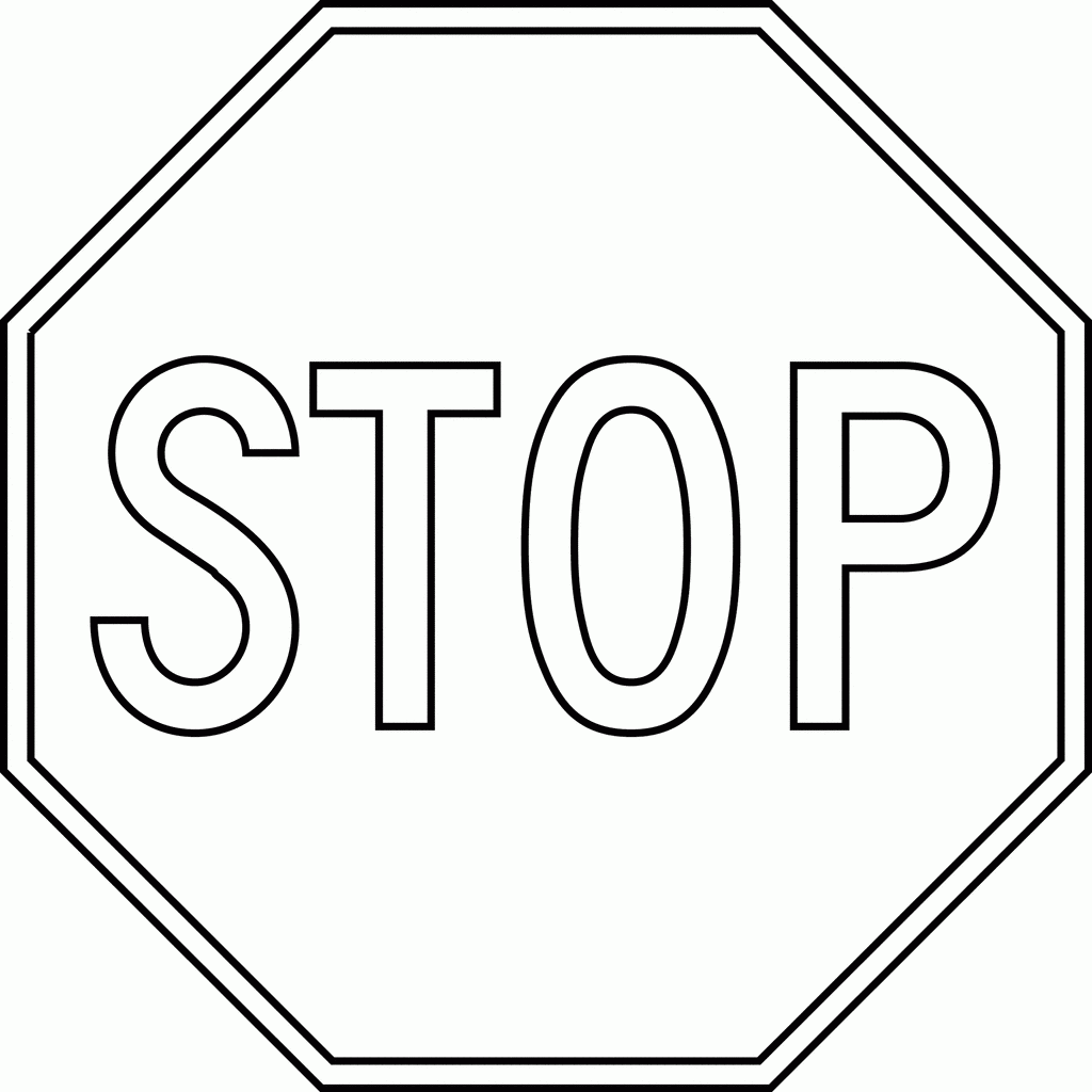 Printable Stop Sign Coloring Page Coloring Home