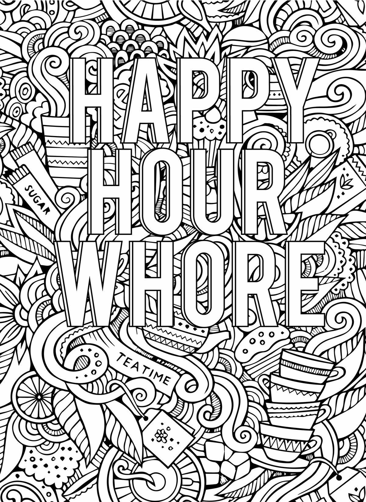Printable Swear Profanity Curse Word Coloring Pages
