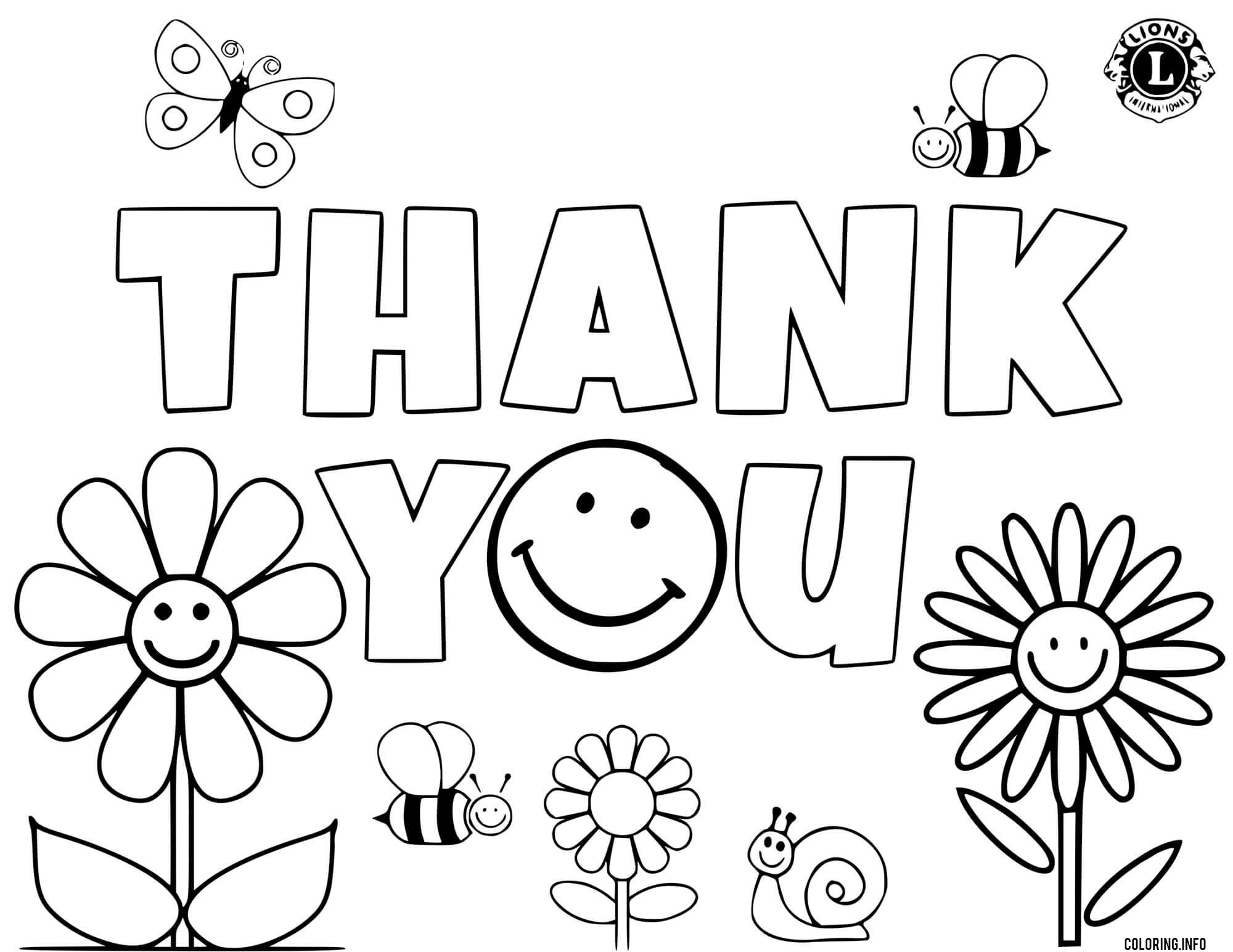 Printable Thank You Coloring Pages