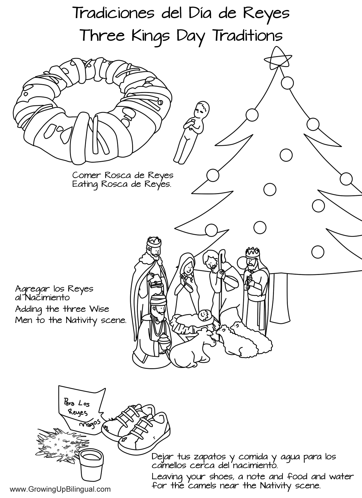 Printable Three Kings Coloring Page
