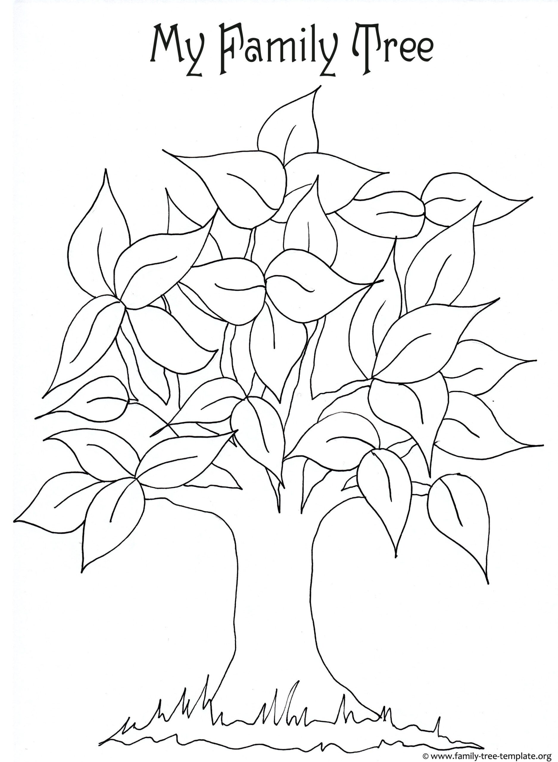 Printable Tree Template Coloring Home