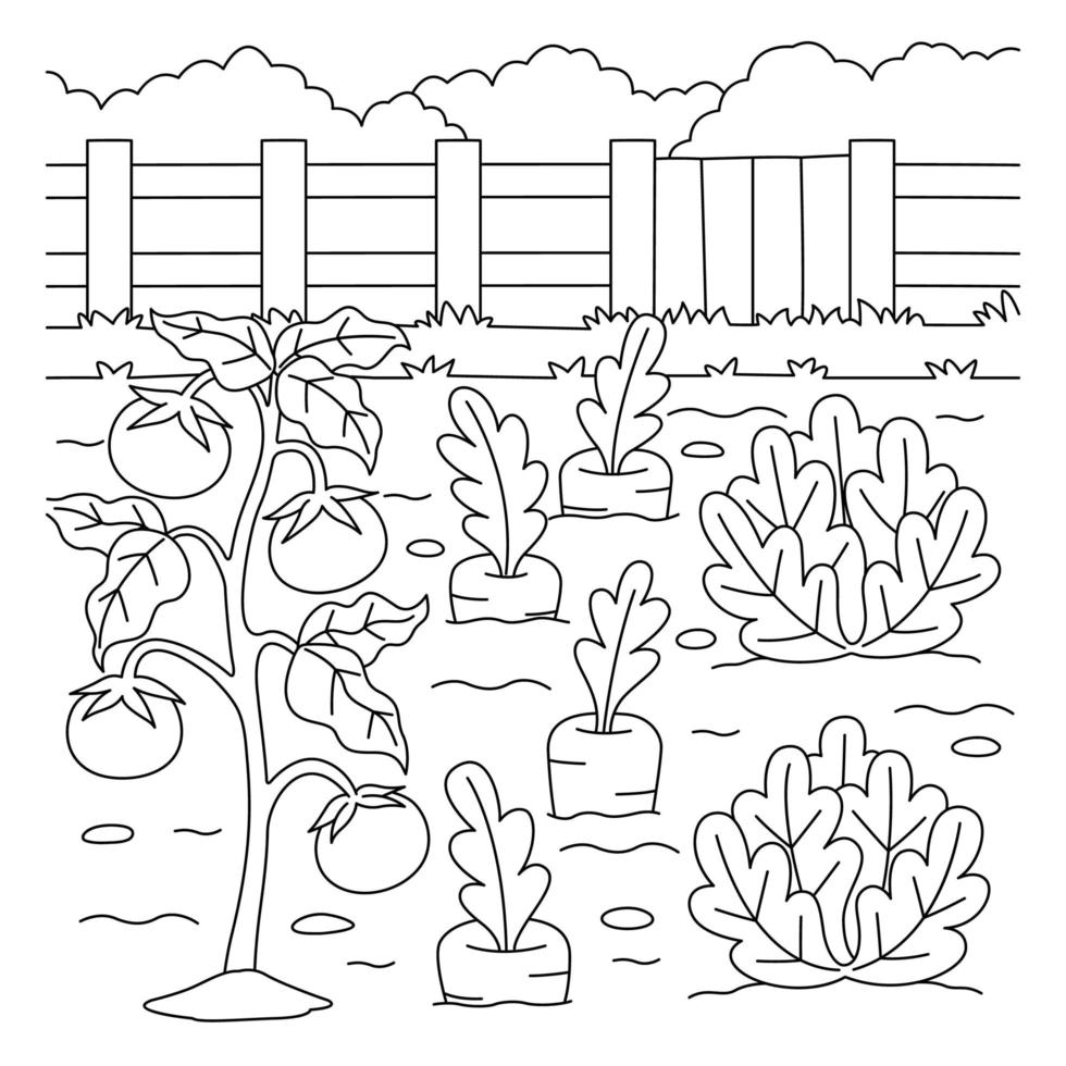 Printable Vegetable Garden Coloring Pages Coloring Book