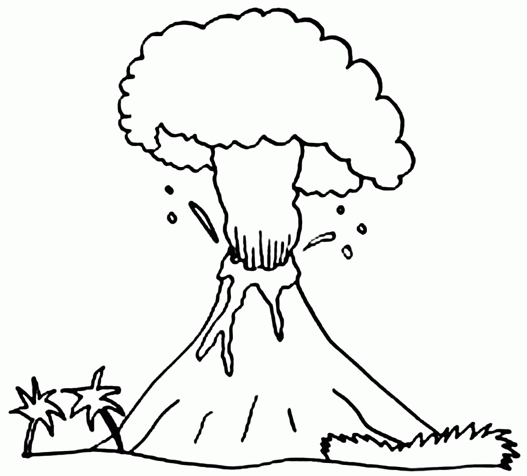 Volcano Coloring Pages