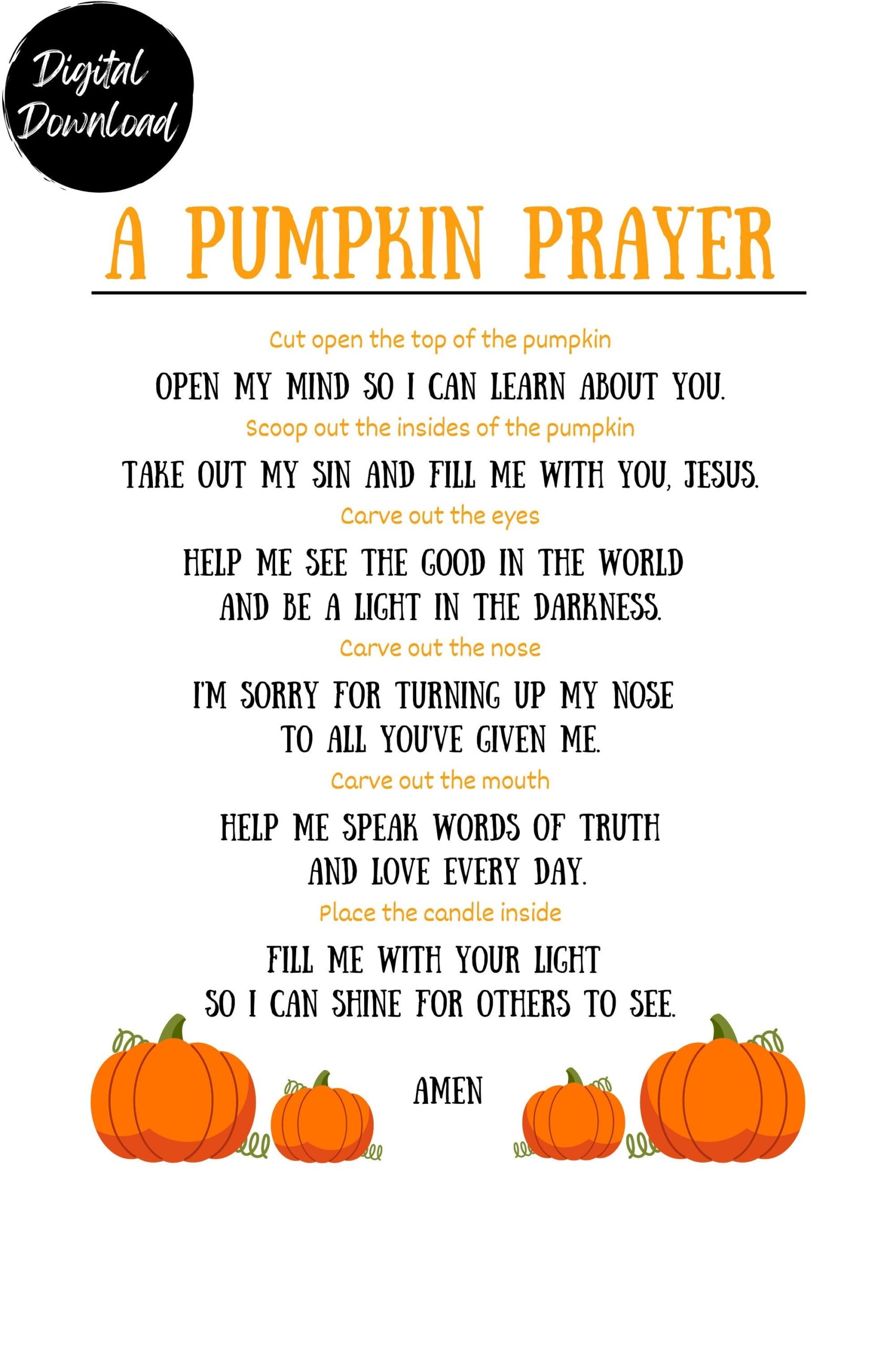 Pumpkin Prayer Coloring Pages
