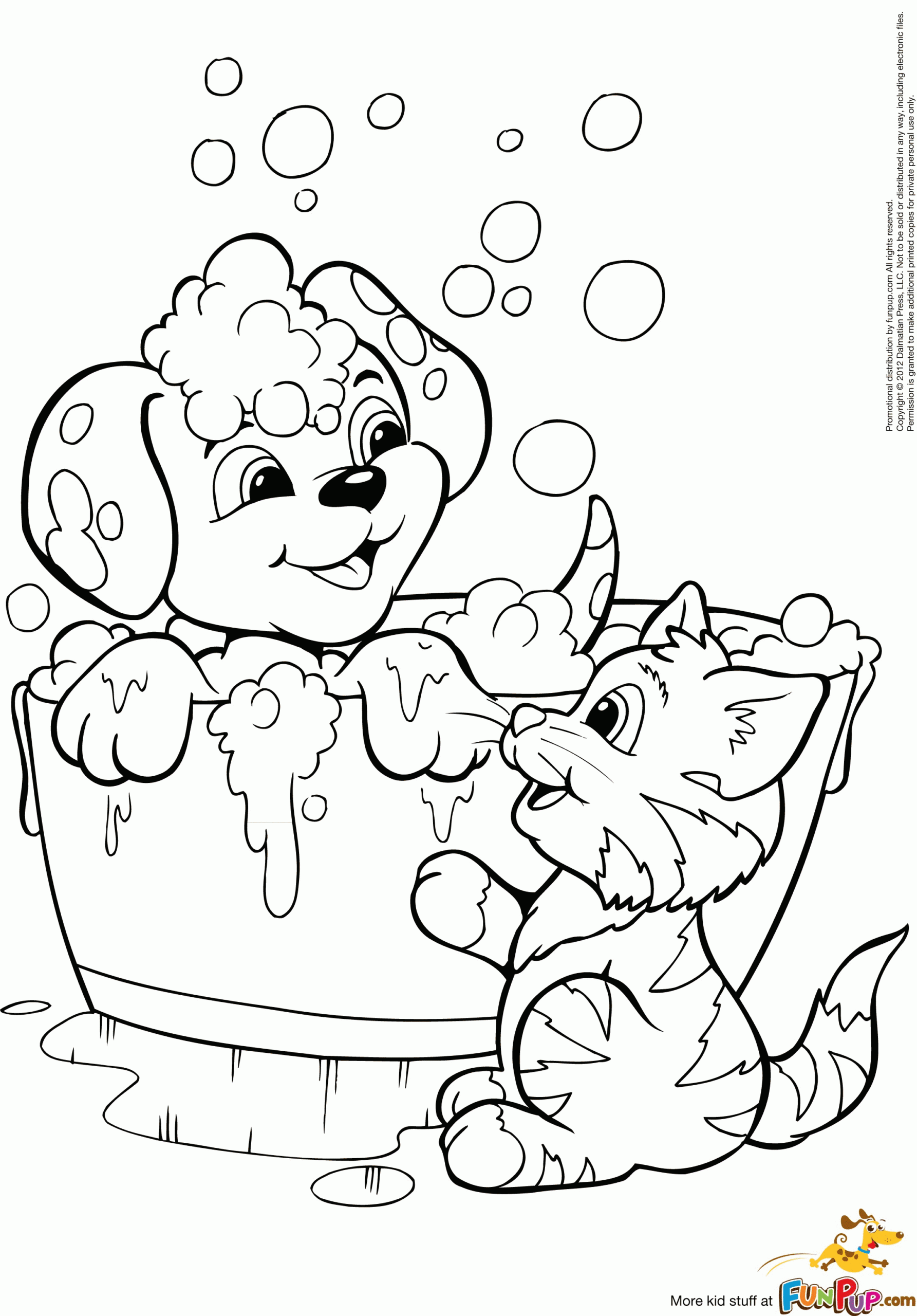 Puppy And Kitten Coloring Pages To Print Coloring Pages