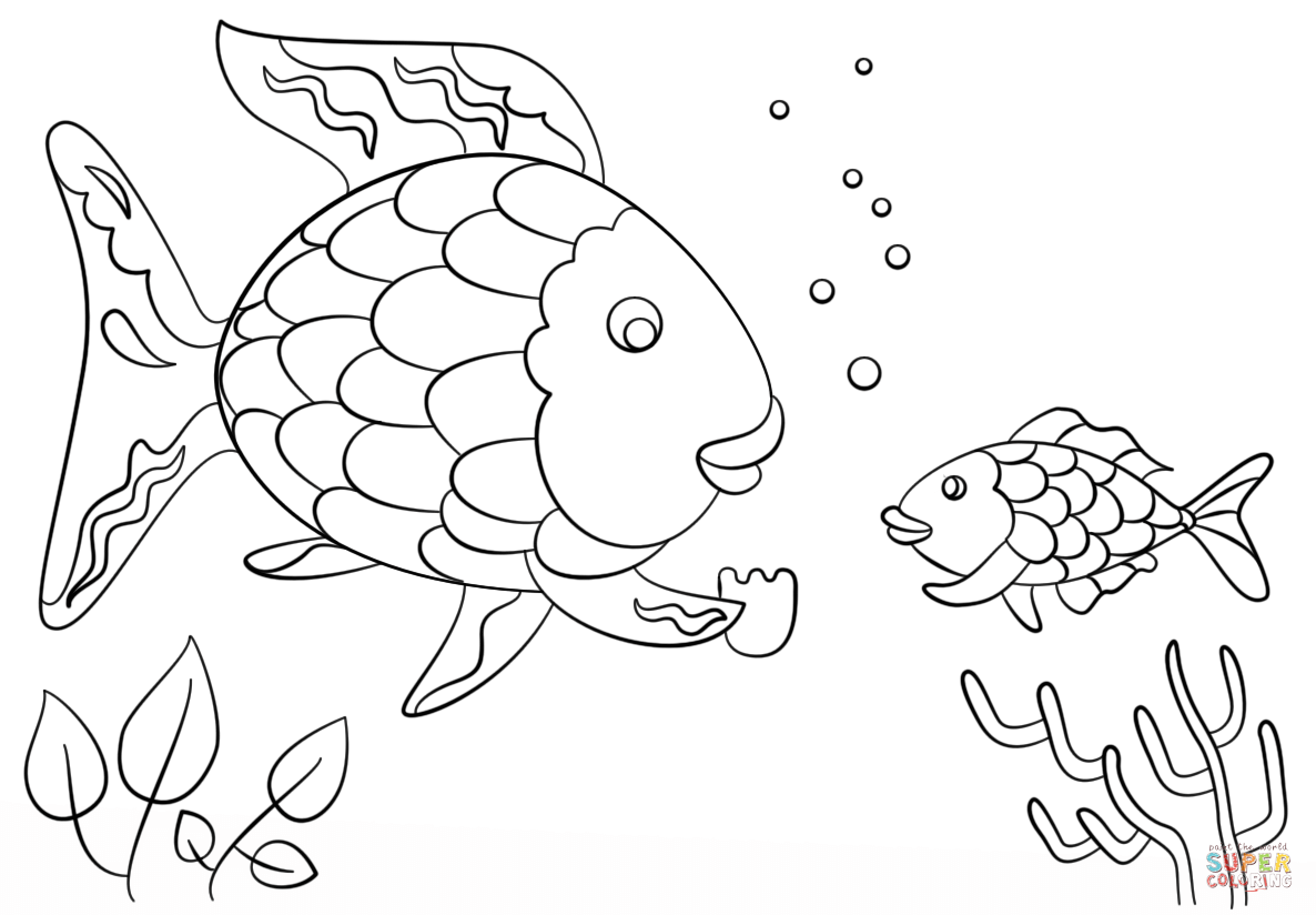 Rainbow Fish Template Coloring Home