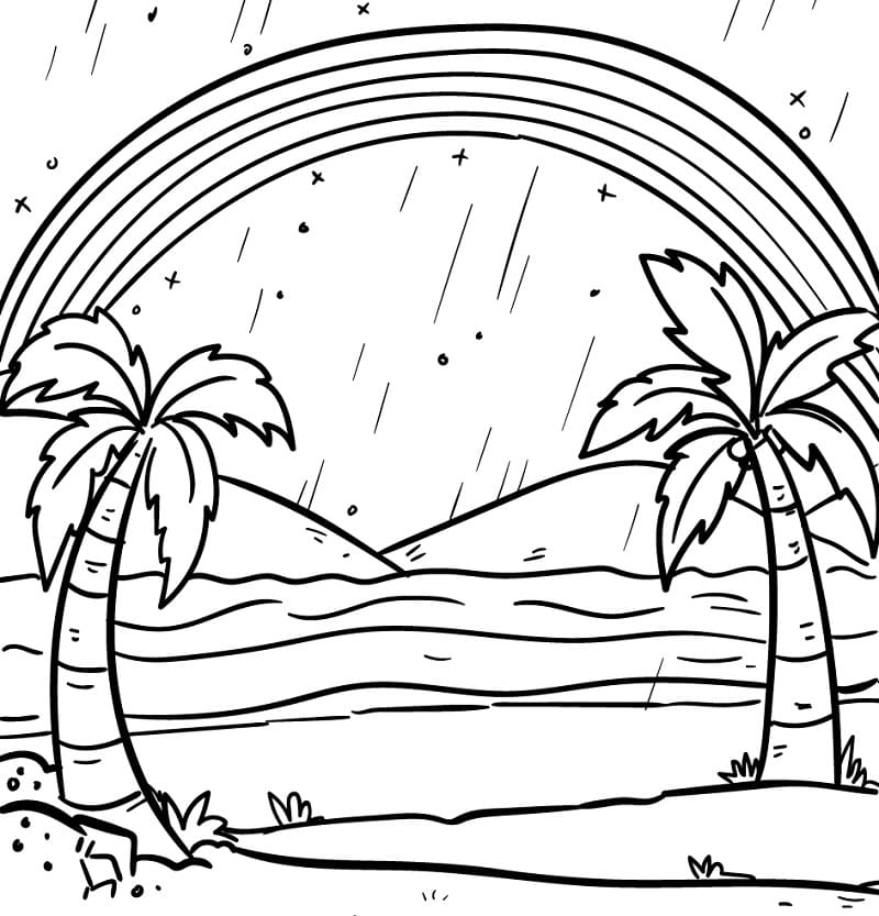 Rainbow On Island Coloring Page Free Printable Coloring Pages For Kids