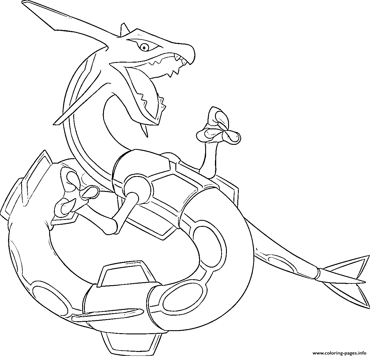 Rayquaza Generation 3 Coloring Page Printable
