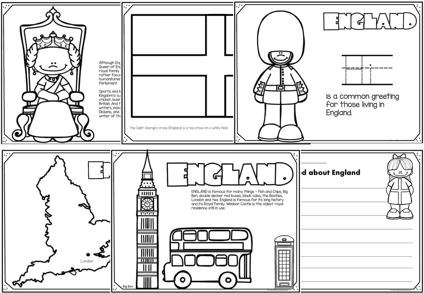 Read Color And Learn About ENGLAND