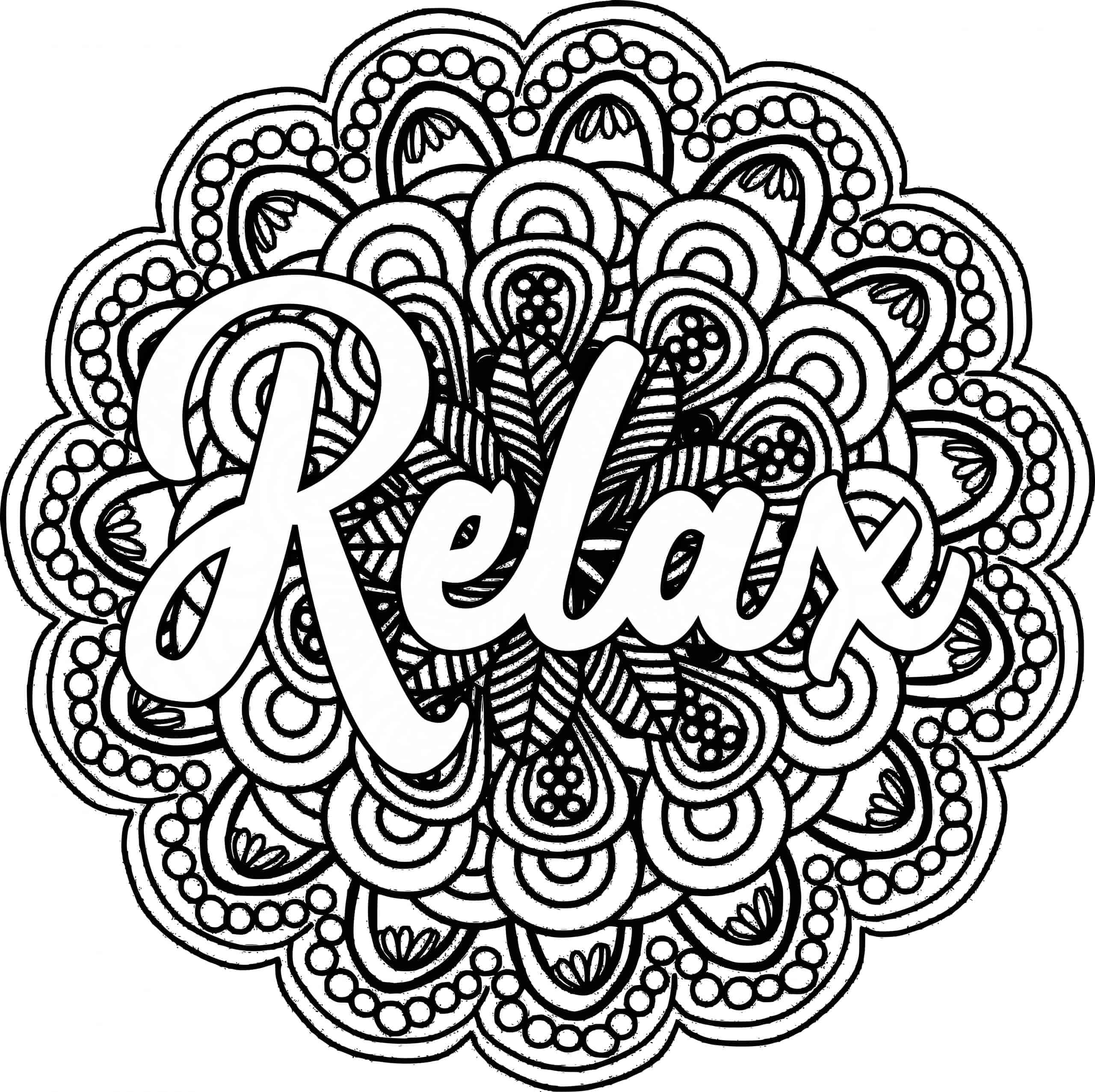 Relaxing Coloring Page Free Printable Adult Coloring Sheet