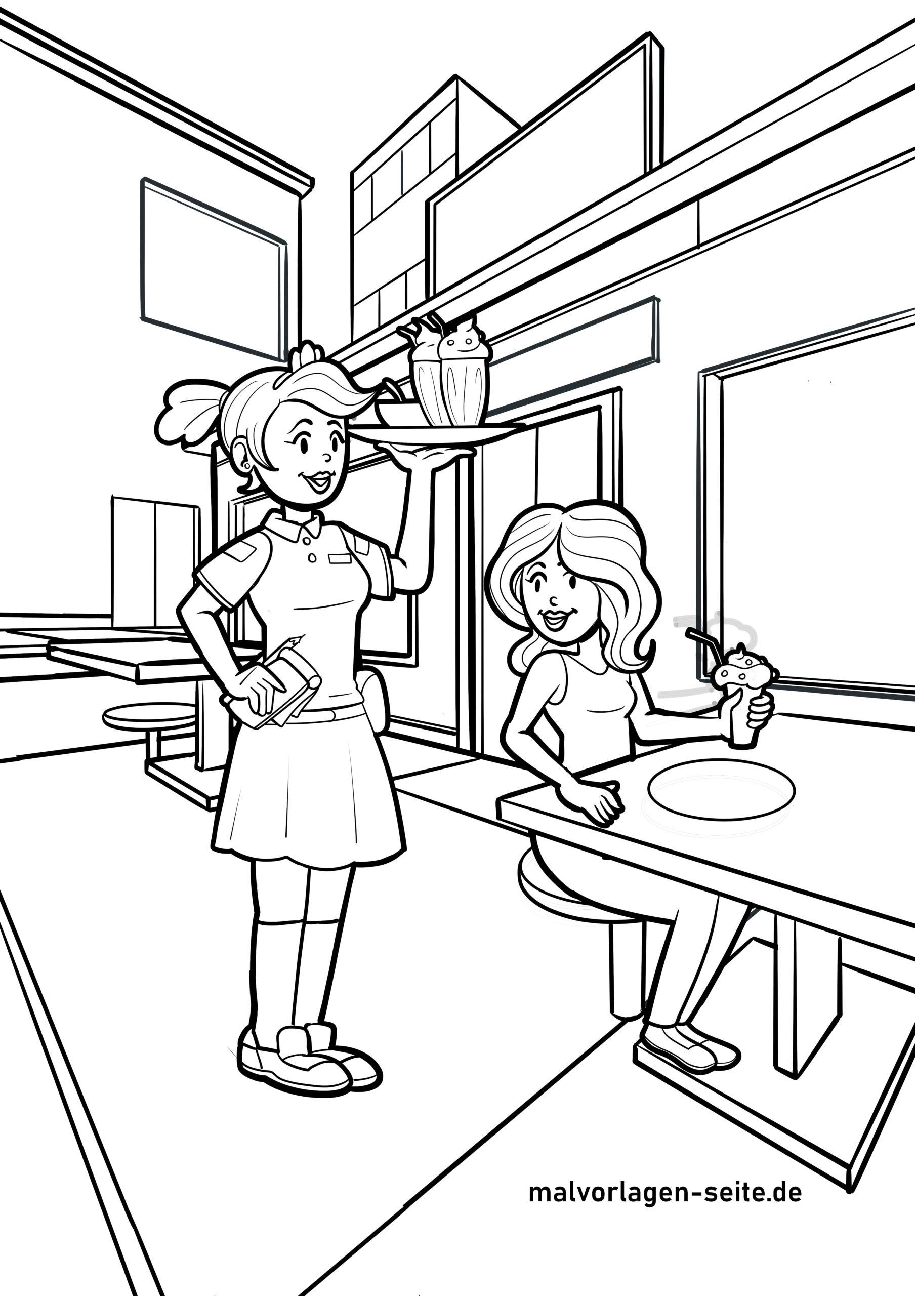 Restaurant Coloring Page