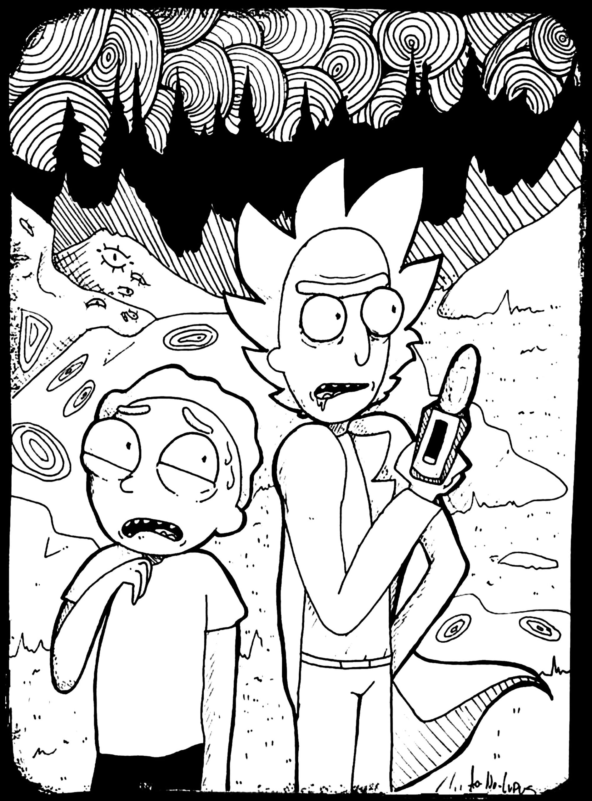 Rick And Morty Fan Art TV Shows Adult Coloring Pages Page Coloring New York Japan