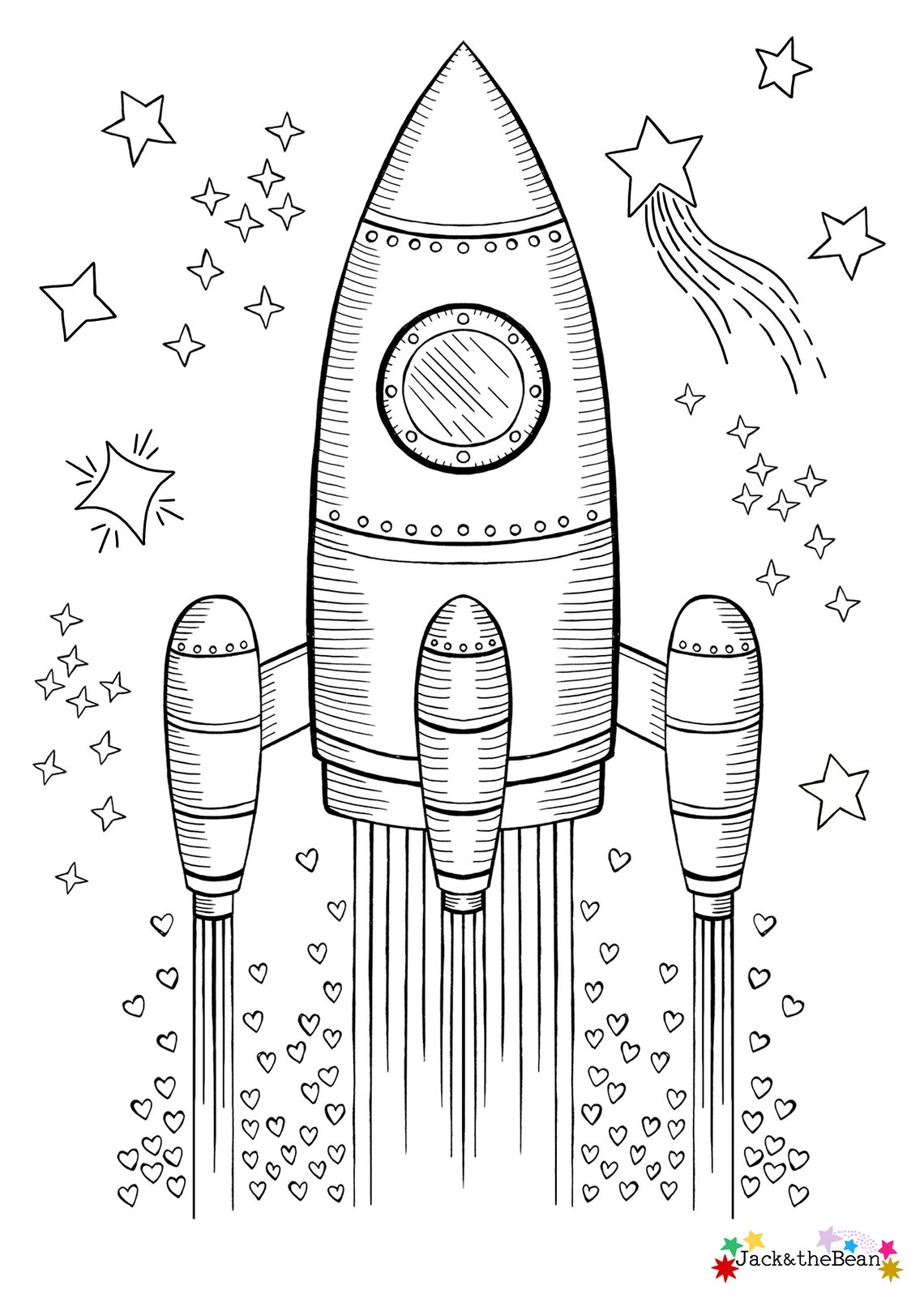 Rocket Colouring Sheet Rocketship Colouring Page Printable Etsy