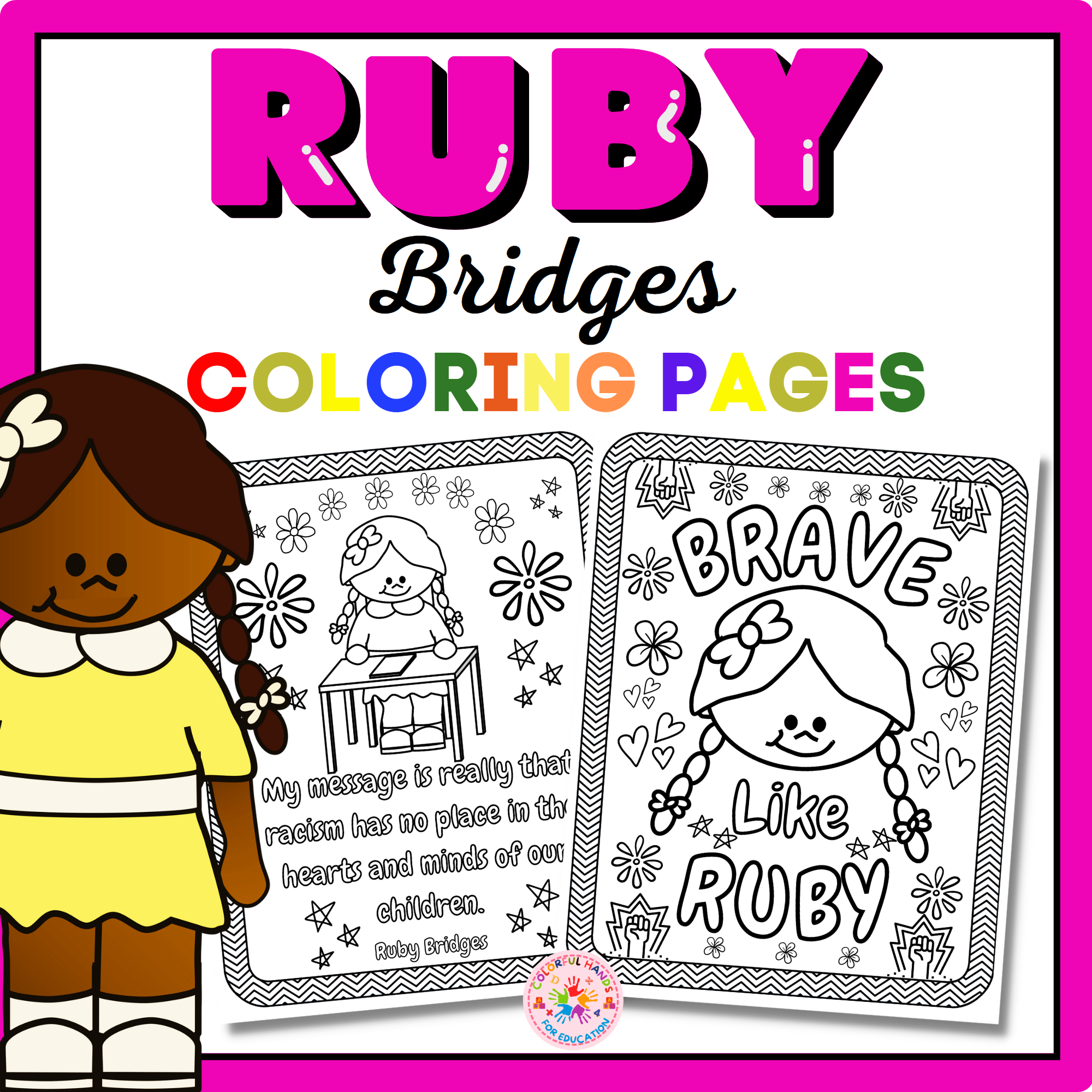 Ruby Bridges Coloring Page By Meaghan Elderkin Free Printable Images And Photos Finder