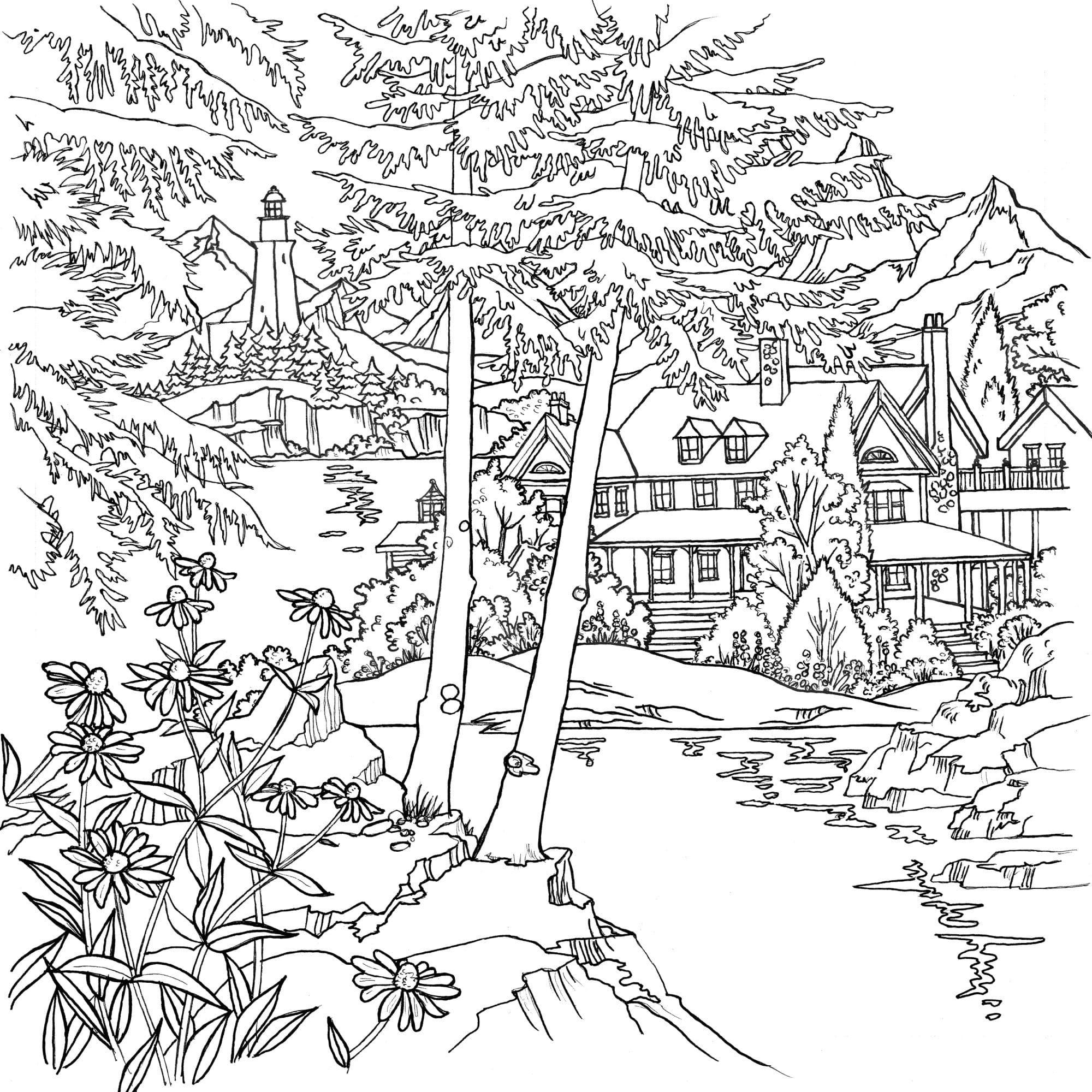 Sample Coloring Pages Scenery