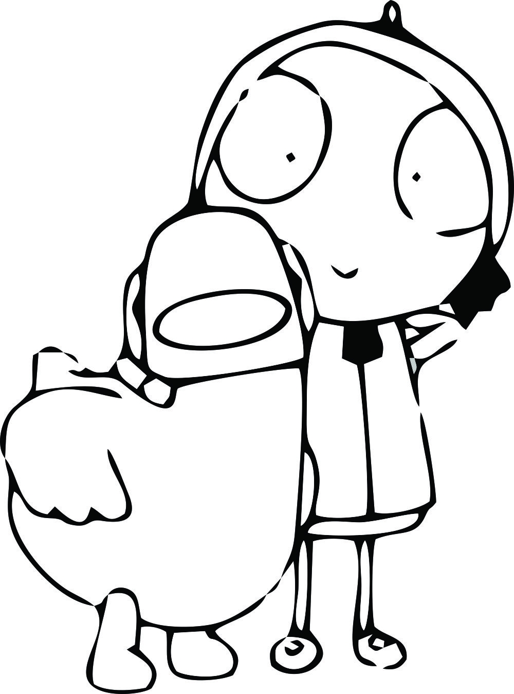 Sarah And Duck Coloring Pages For Kids Activity Shelter