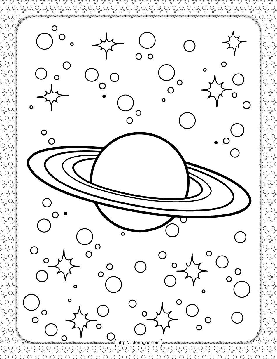 Saturn Coloring Page For Kids