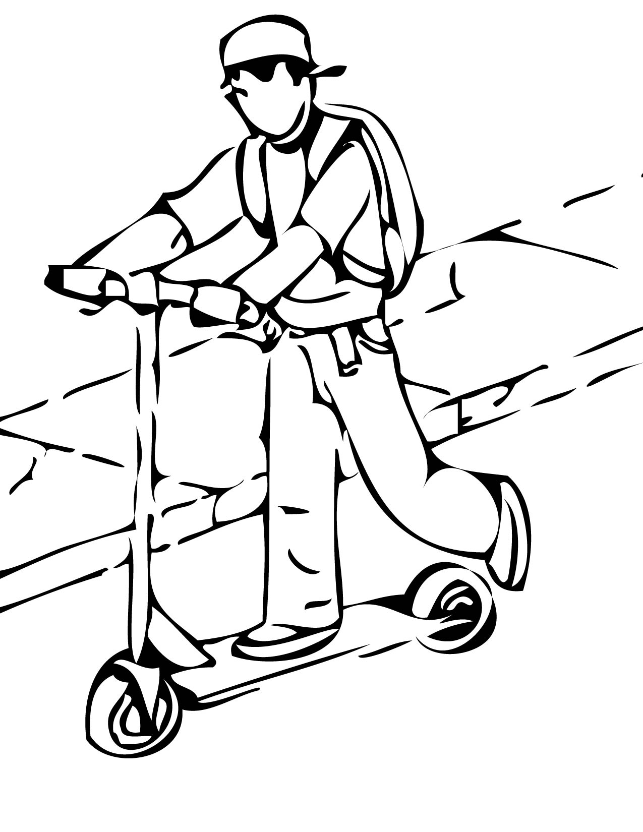 Scooter Coloring Page Handipoints