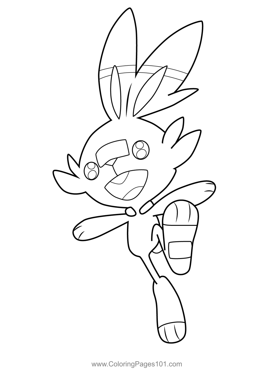 Scorbunny Pokemon Coloring Page For Kids Free Pokemon Printable Coloring Pages Online For Kids