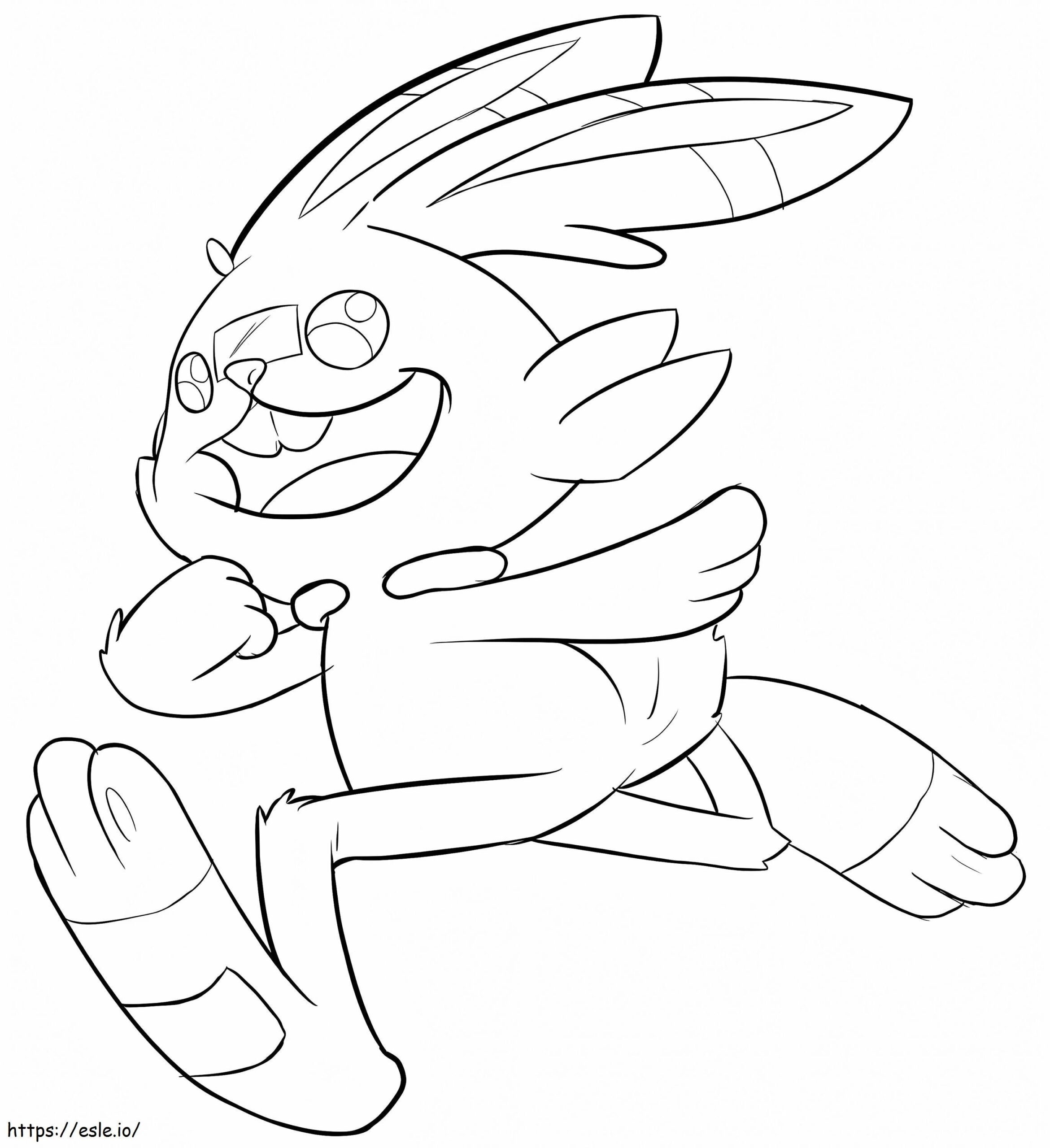 Scorbunny Running Coloring Page