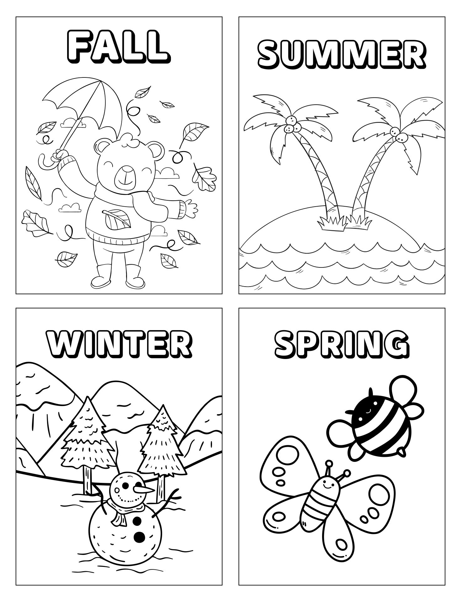 Seasons Preschool Coloring Pages 10 Free PDF Printables Printablee