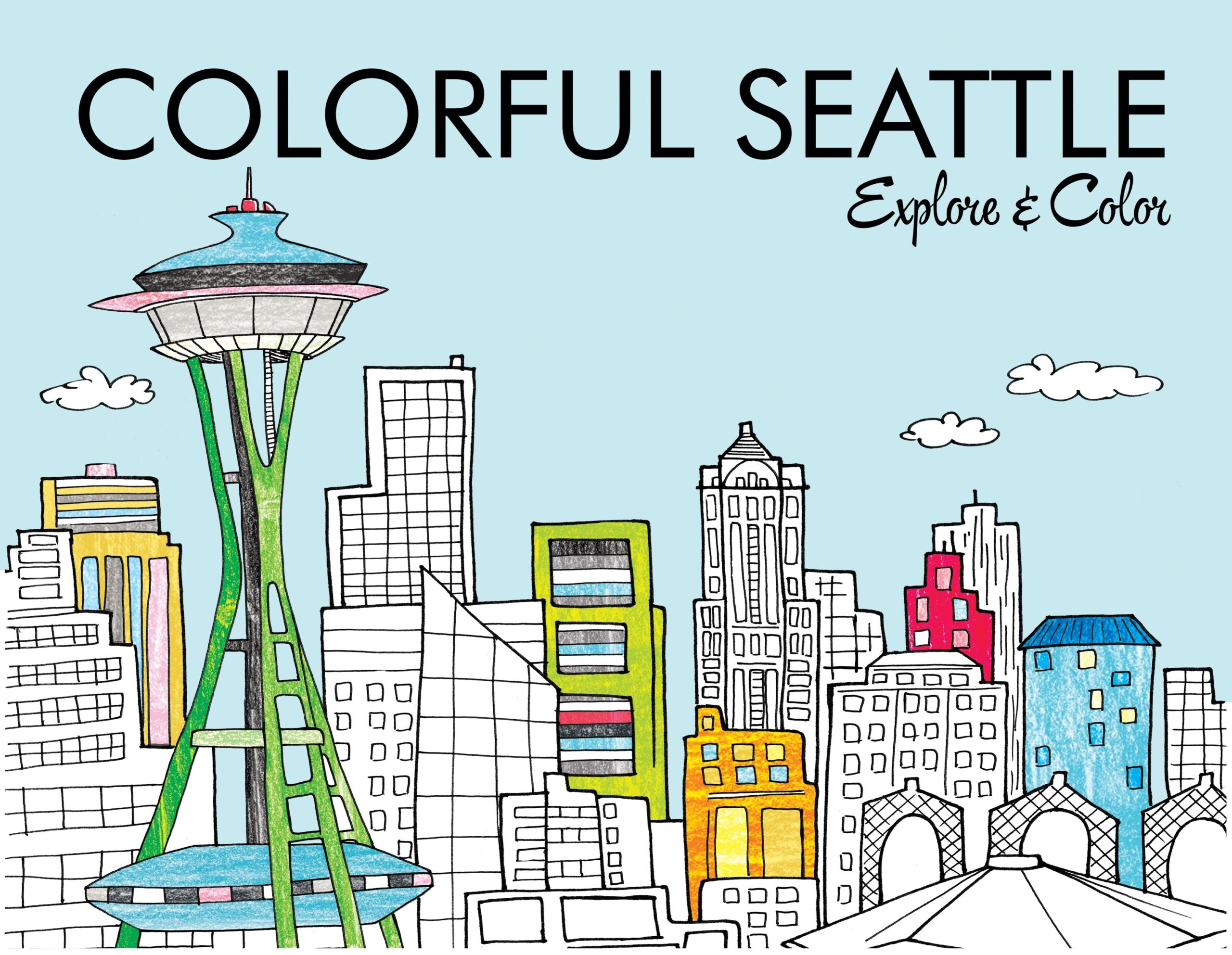 Seattle Coloring Book Explore And Color The Emerald City Coloring Books Editorial
