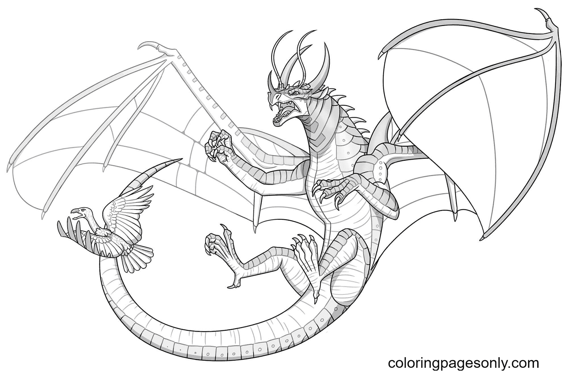Seawing Dragon Coloring Page Of Fire Coloring Page Page For Kids And Adults Coloring Home