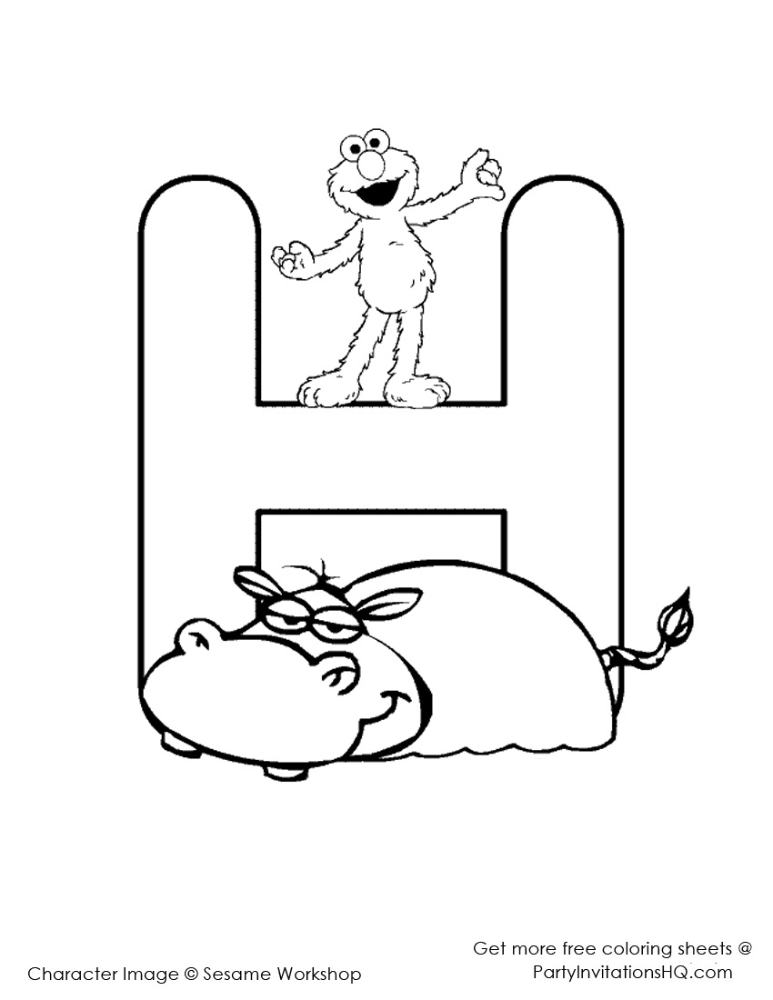 Sesame Street Alphabet Coloring Pages