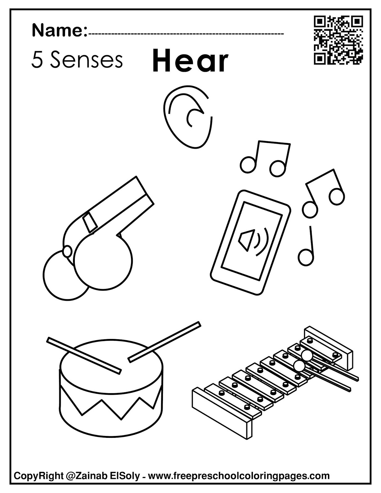 Set Of 5 Senses Activities For Kids
