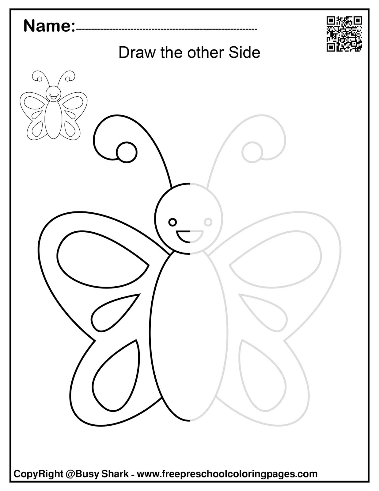 Set Of Spring Symmetry Draw The Other Half Free Preschool Coloring Pages