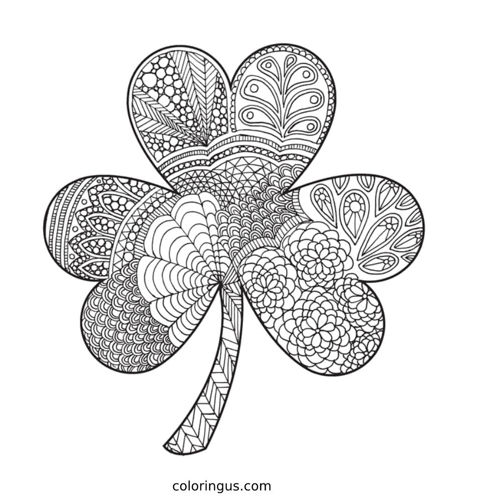 Shamrock For Adults Coloring Pages
