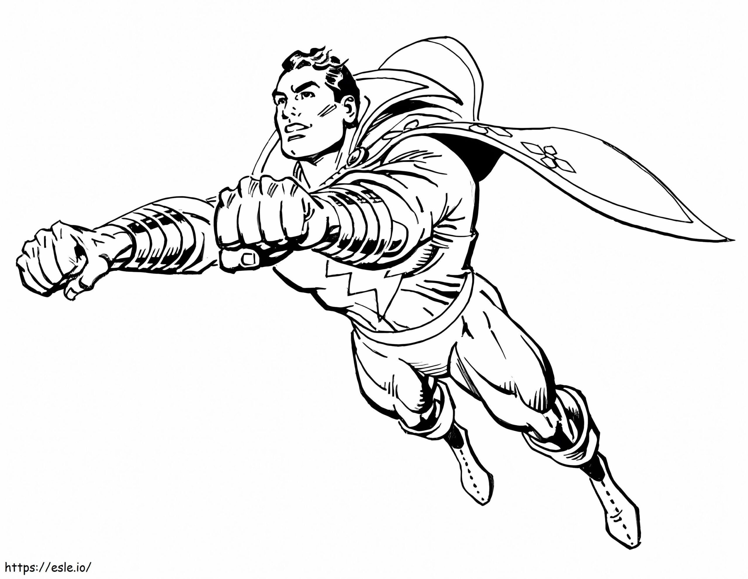 Shazam Flying Colorin Page Coloring Page