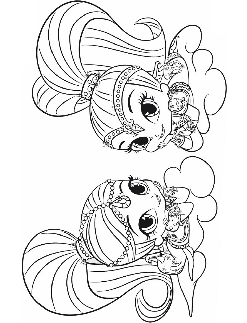 Shimmer And Shine Coloring Pages