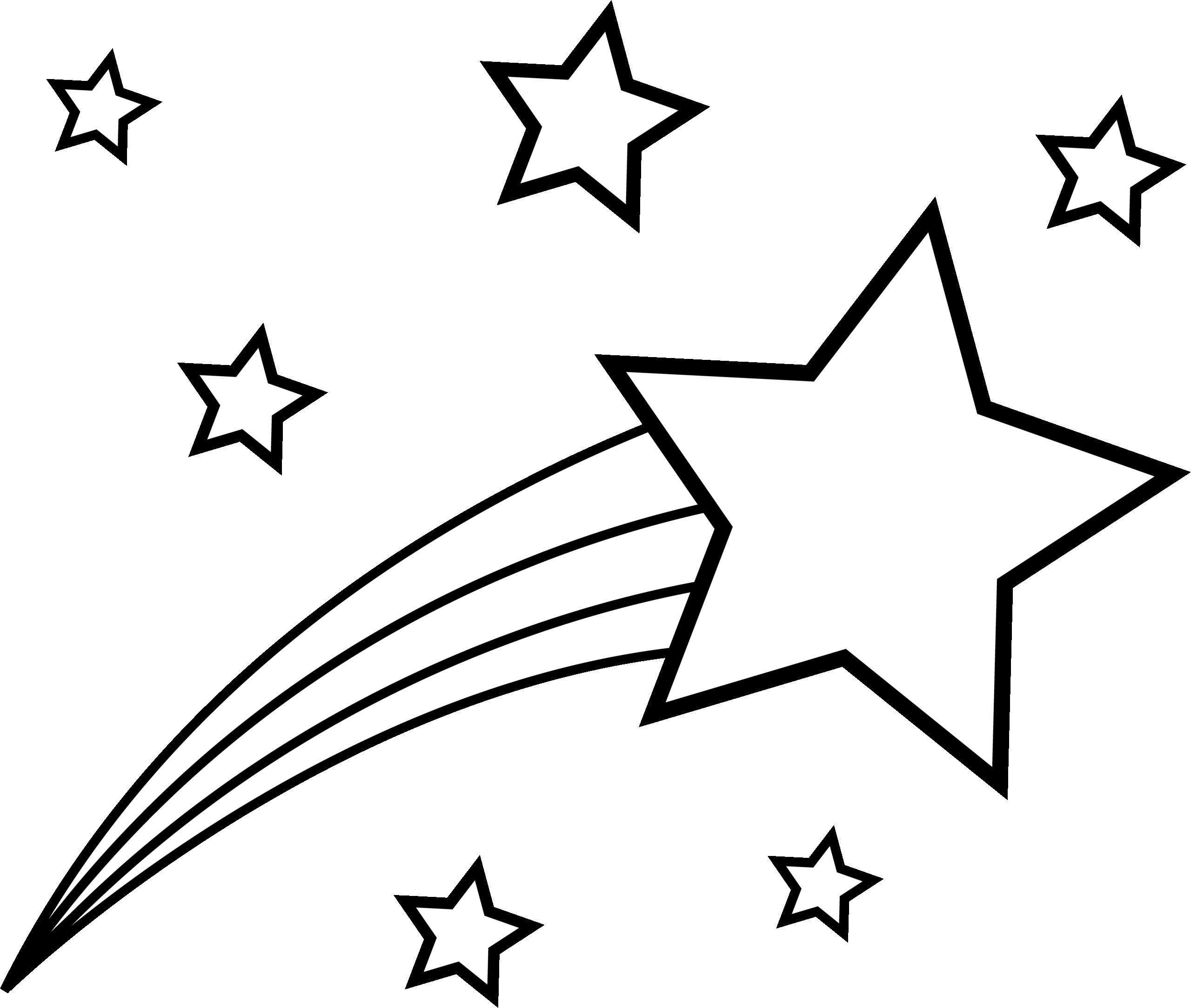 Shooting Star Colorable Line Art Free Clip Art Star Coloring Pages Shooting Star Drawing